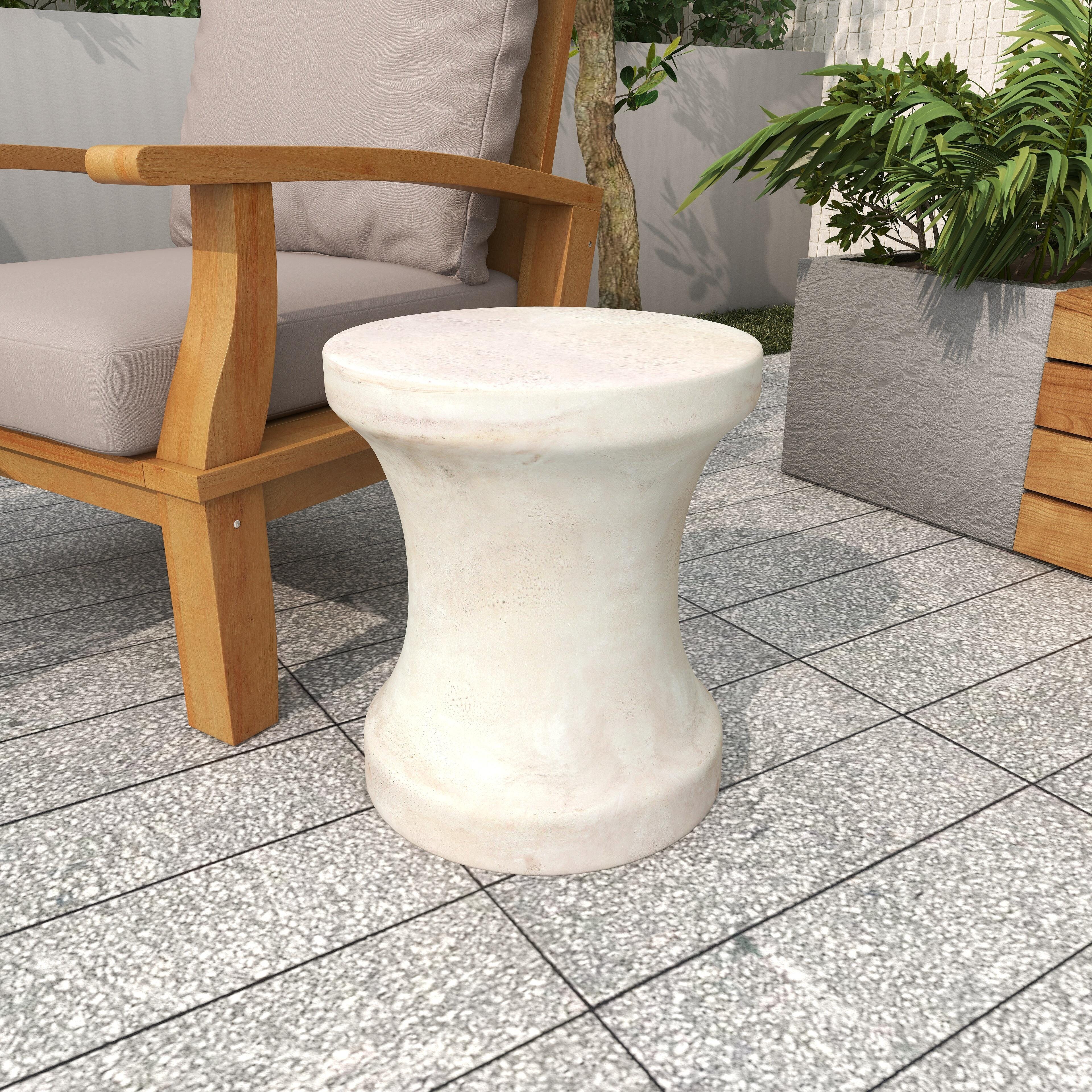 Bayberry Lane Outdoor Accent Table, White, large