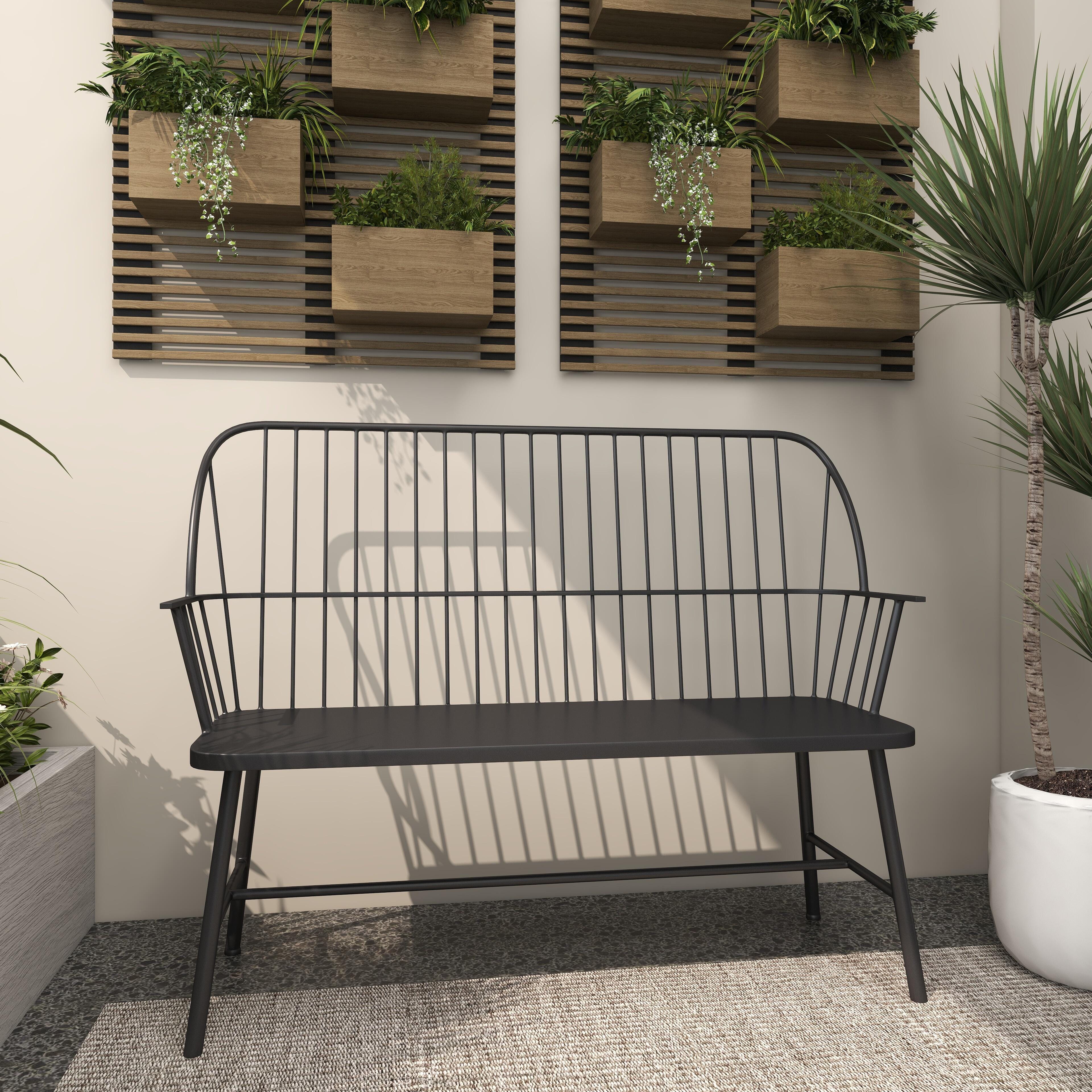 Bayberry Lane High Back Frame Outdoor Bench, , large