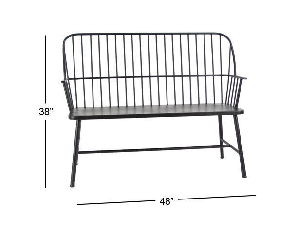 Bayberry Lane High Back Frame Outdoor Bench, , large