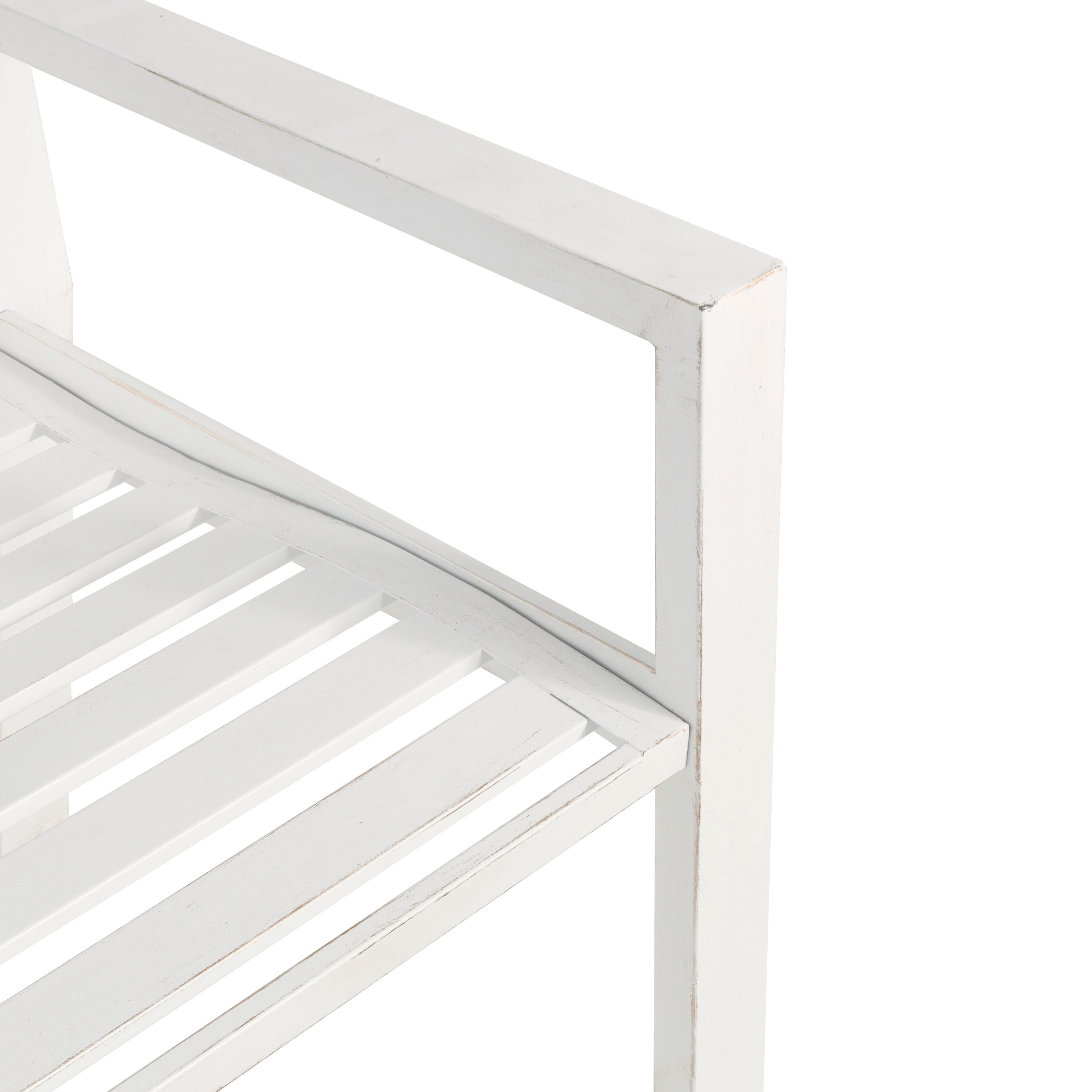 Bayberry Lane Mosaic Outdoor Bench, White, large