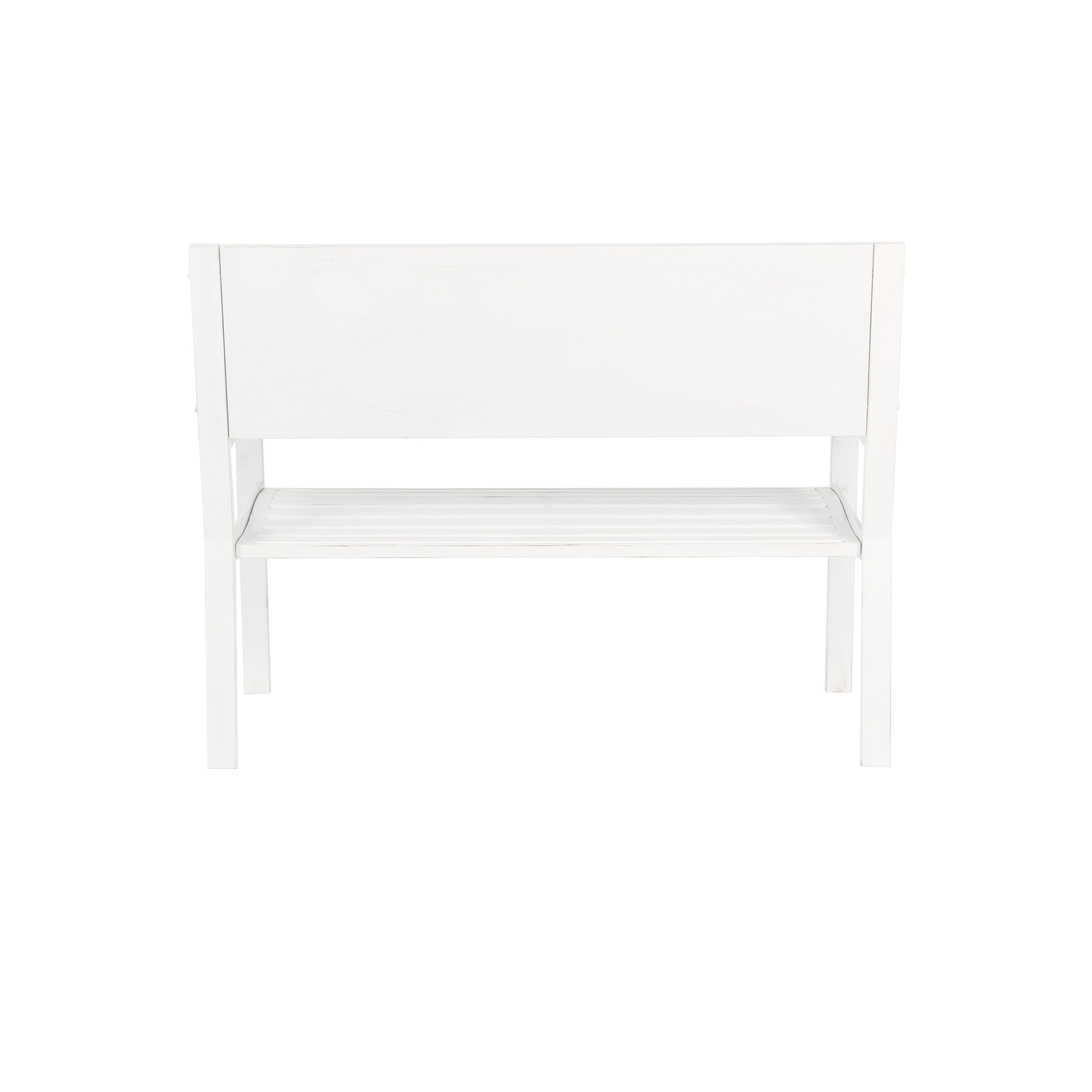 Bayberry Lane Mosaic Outdoor Bench, White, large