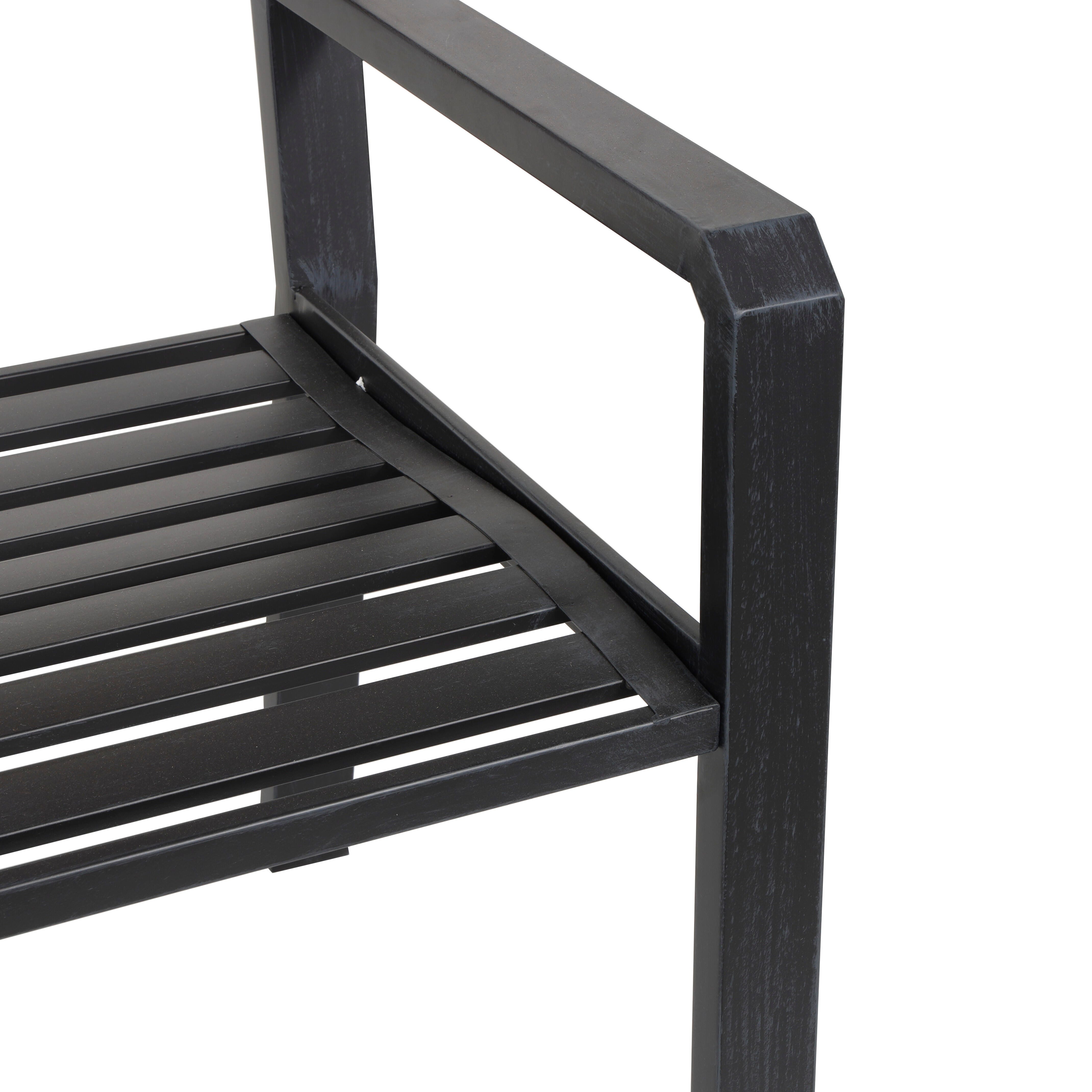 Bayberry Lane Mosaic Outdoor Bench, Black, large
