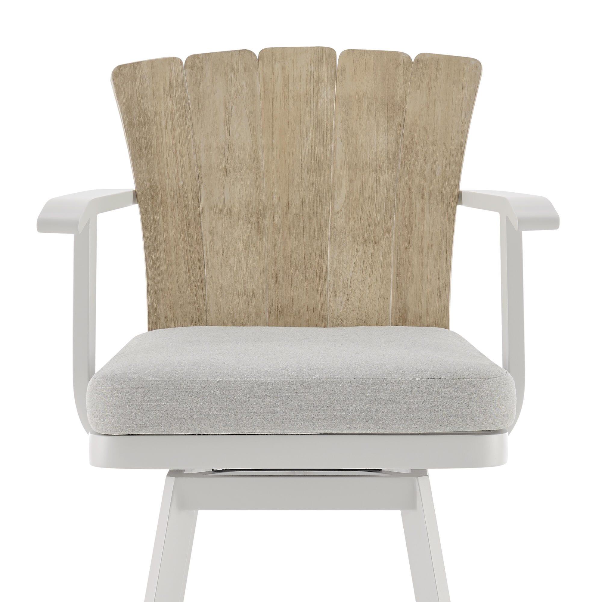 Hazel Outdoor Patio Swivel Bar Stool, Argent Gray, large
