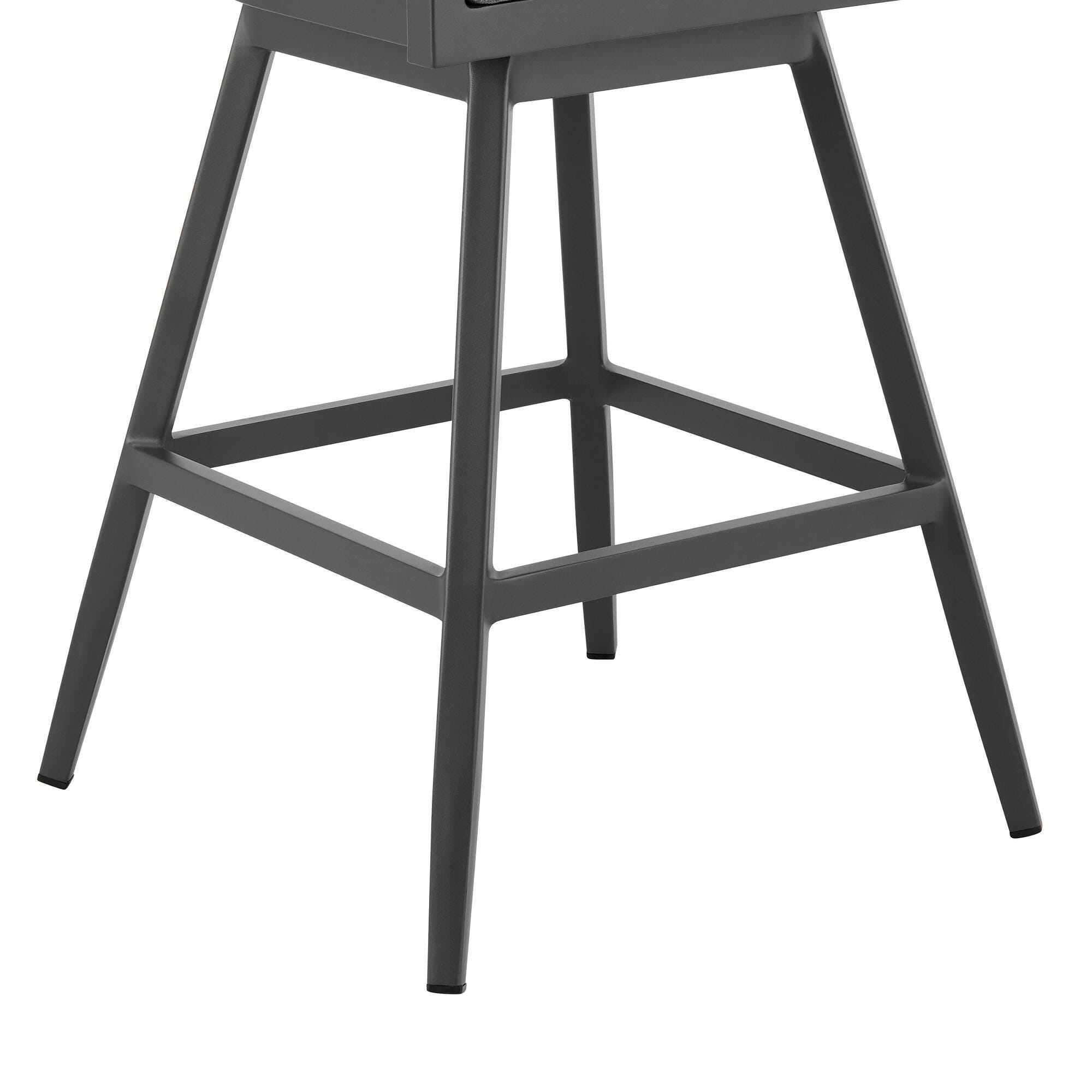 Menorca Outdoor Patio Swivel Counter Stool, Dark Gray, large