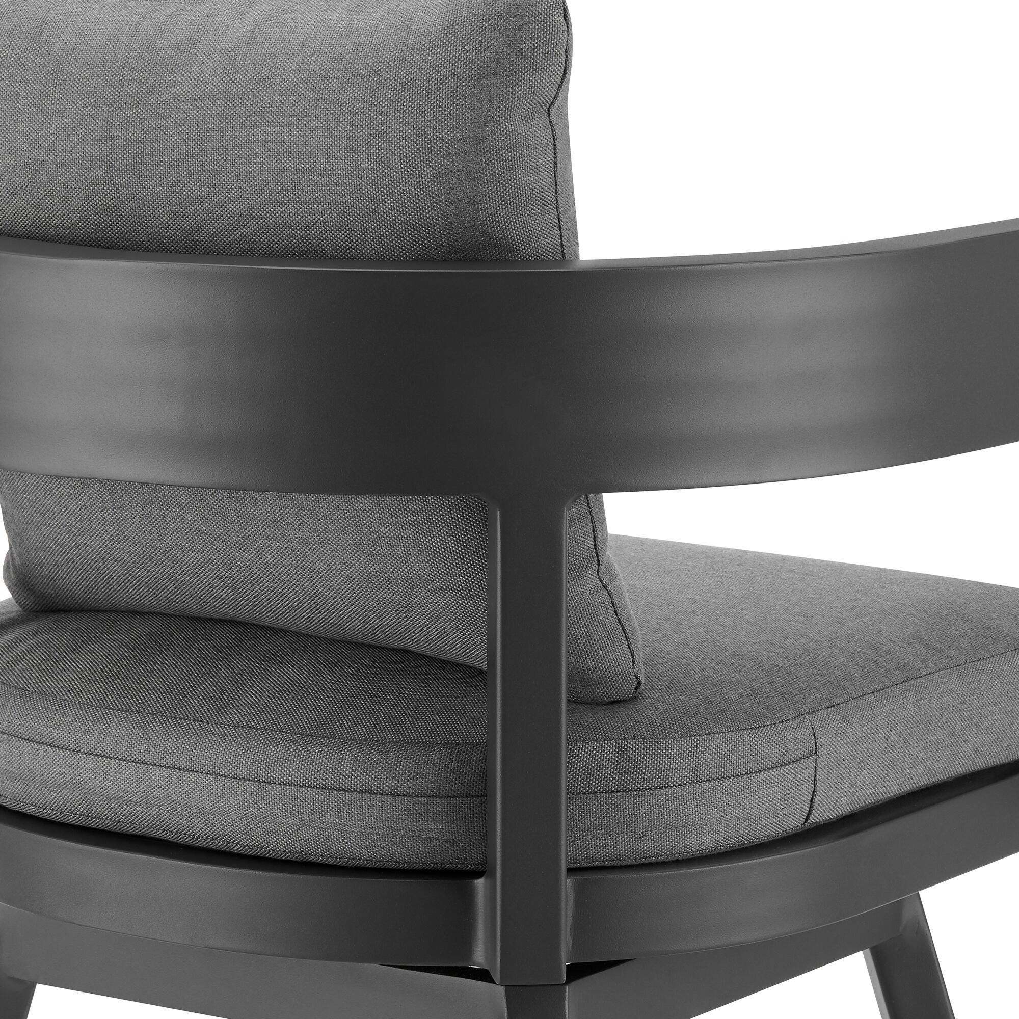 Menorca Outdoor Patio Swivel Counter Stool, Dark Gray, large