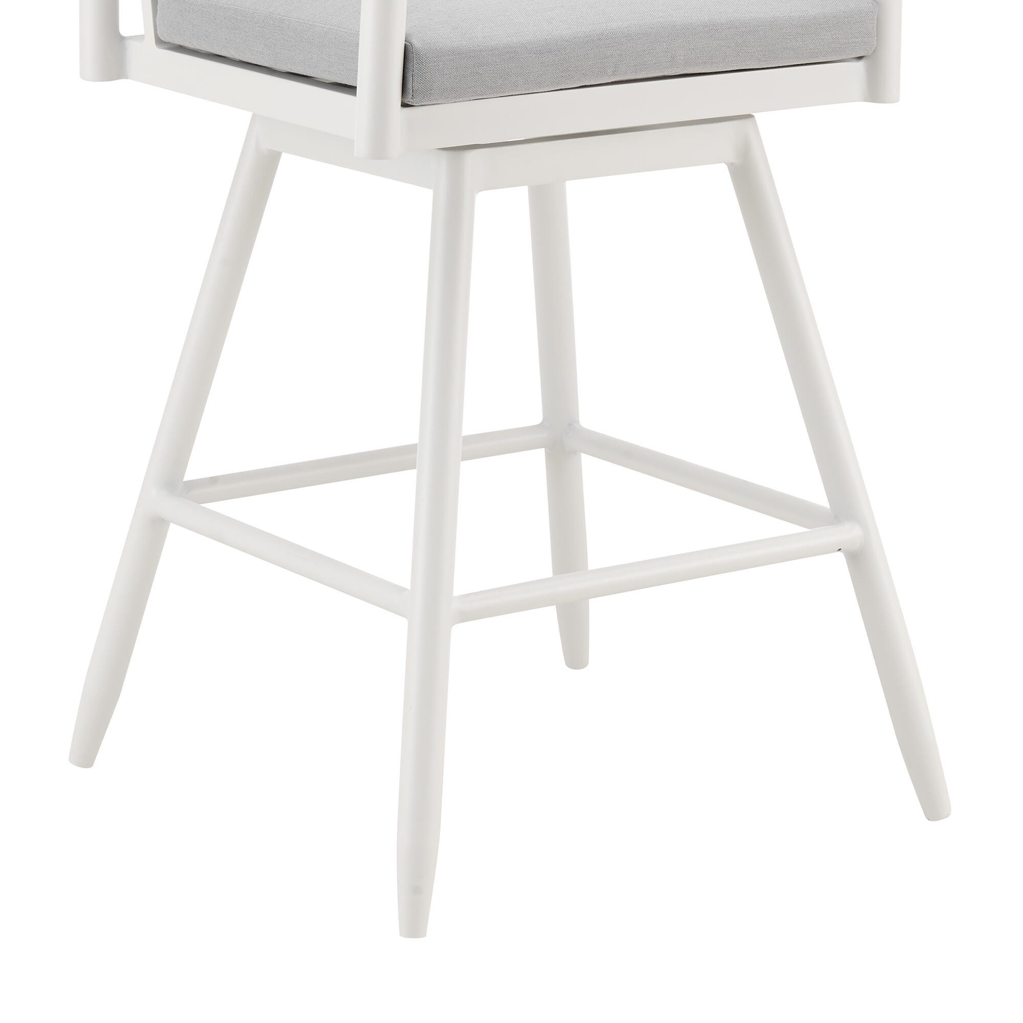 Crown Outdoor Patio Swivel Counter Stool, Light Gray, large