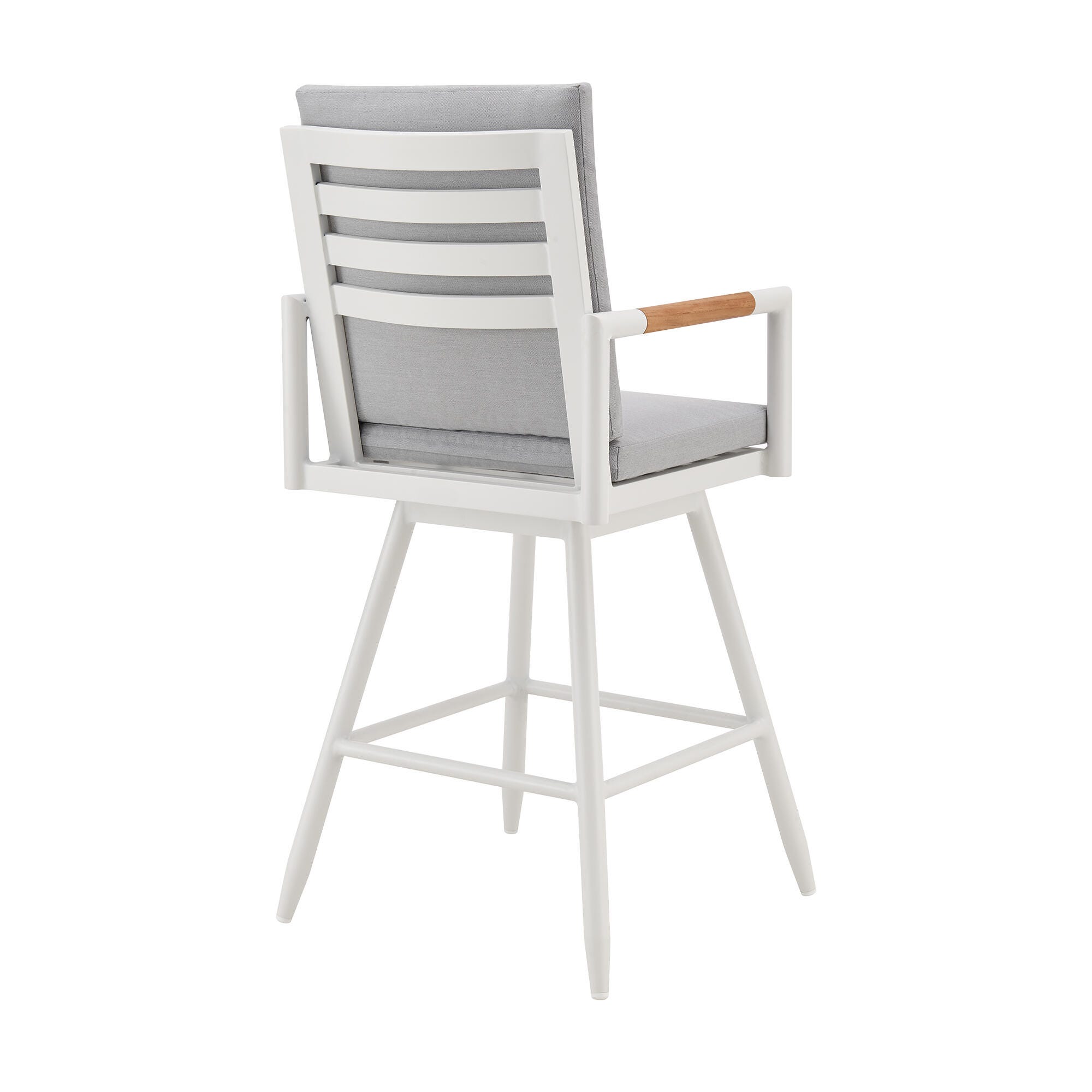 Crown Outdoor Patio Swivel Counter Stool, Light Gray, large