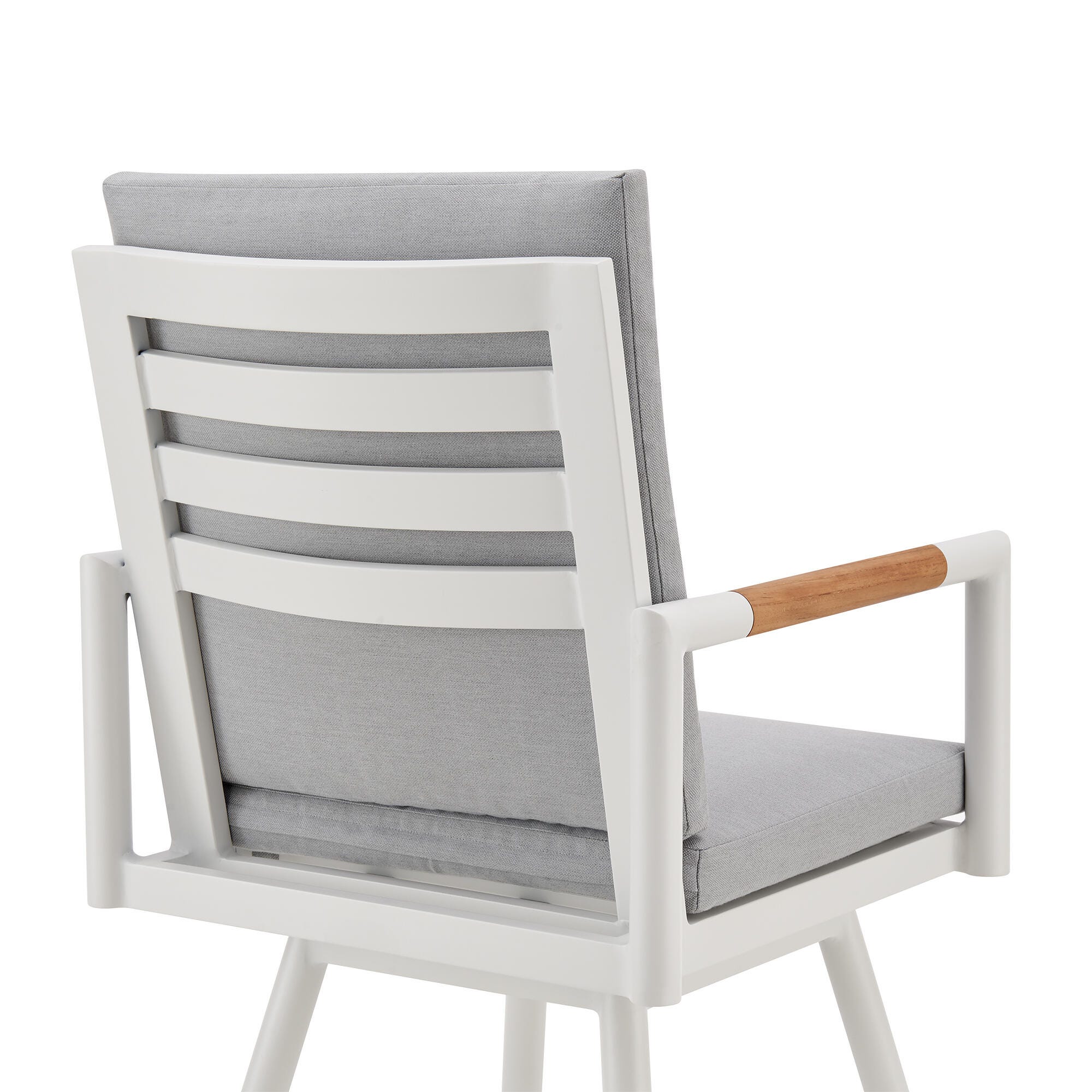 Crown Outdoor Patio Swivel Counter Stool, Light Gray, large