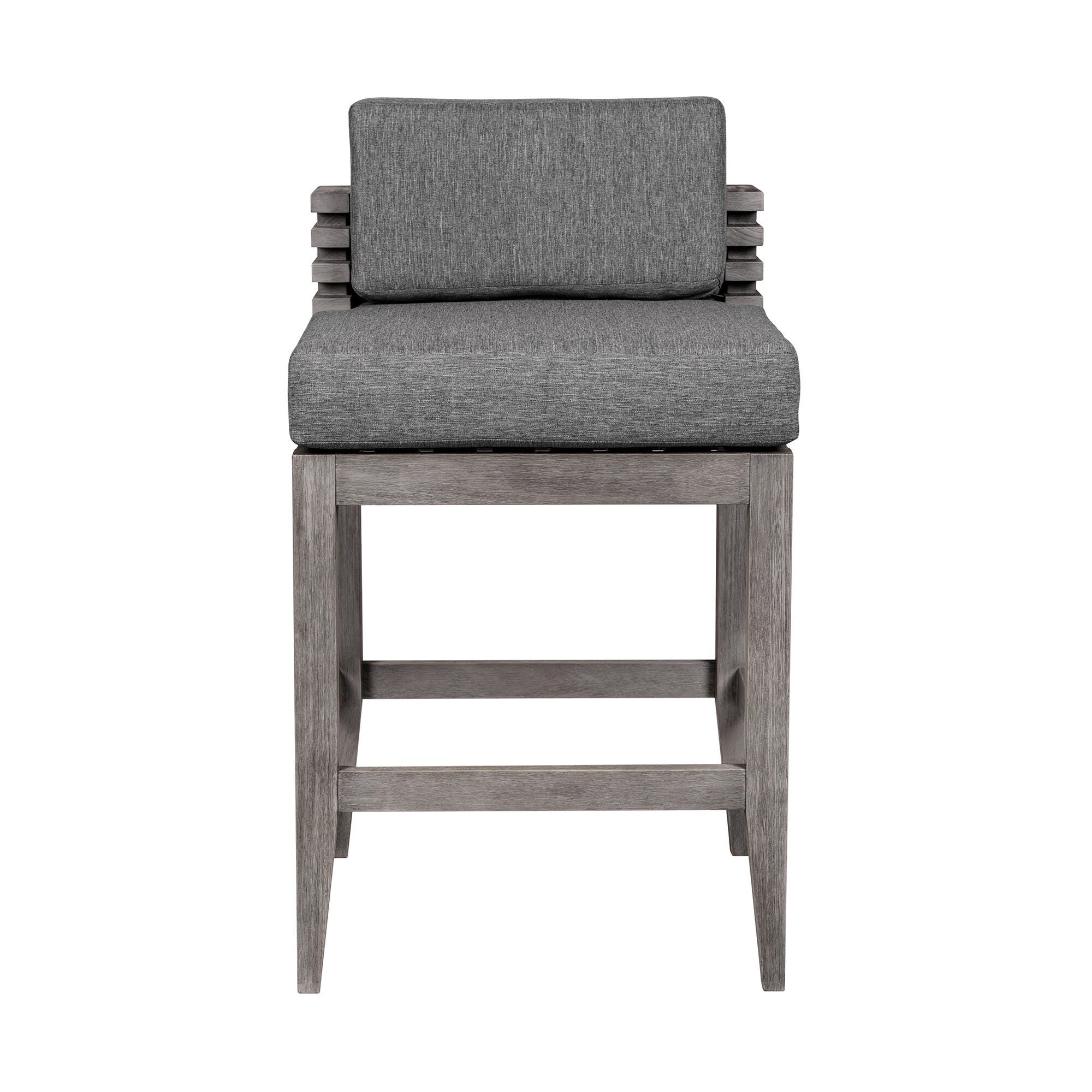 Vivid Outdoor Patio Counter Stool, Light Gray, large