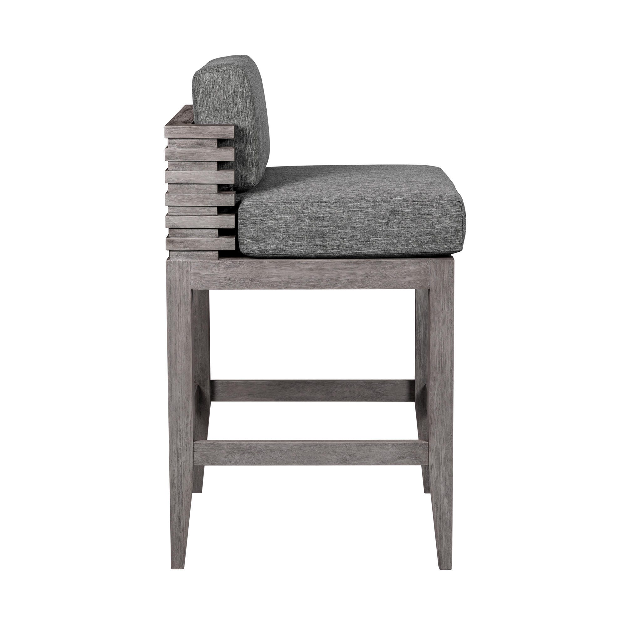 Vivid Outdoor Patio Counter Stool, Light Gray, large