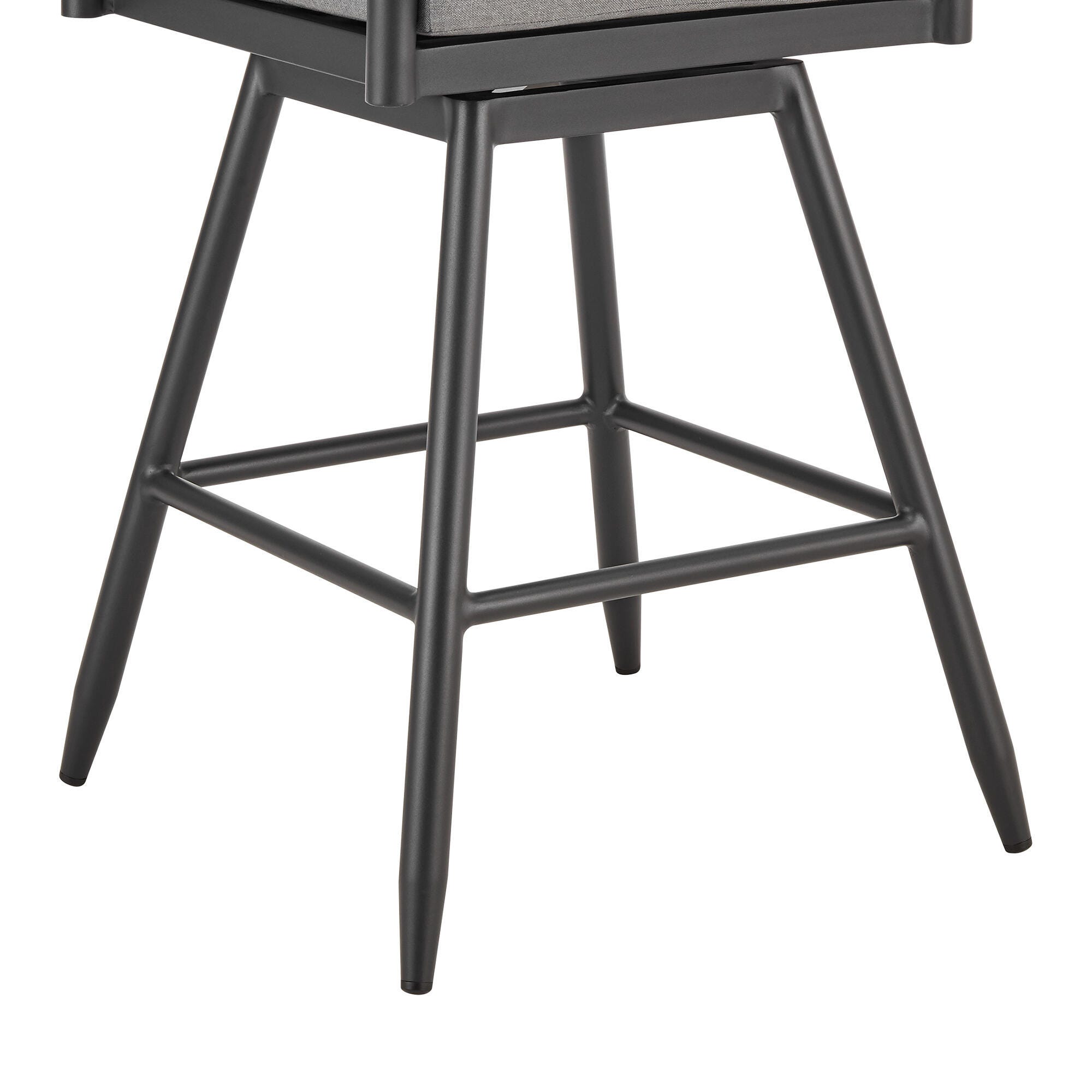 Crown Outdoor Patio Swivel Bar Stool, Dark Gray, large