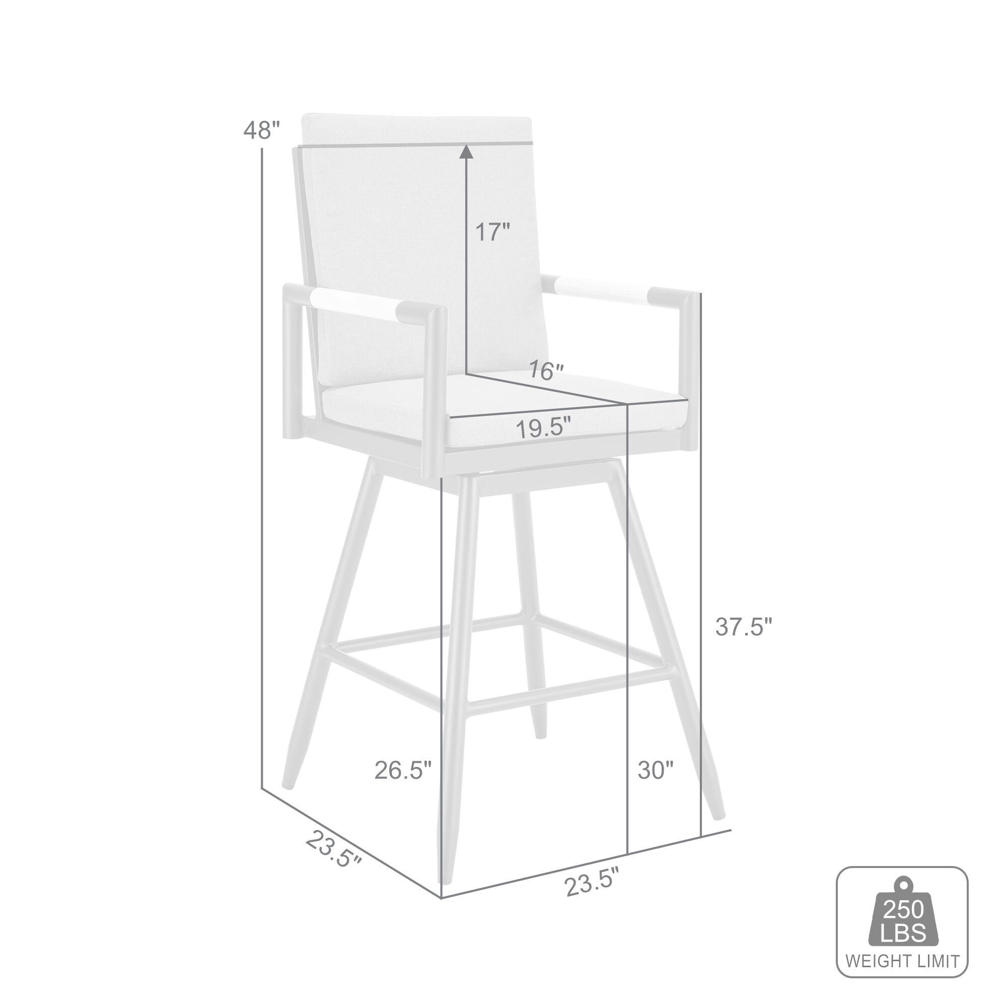 Crown Outdoor Patio Swivel Bar Stool, Dark Gray, large