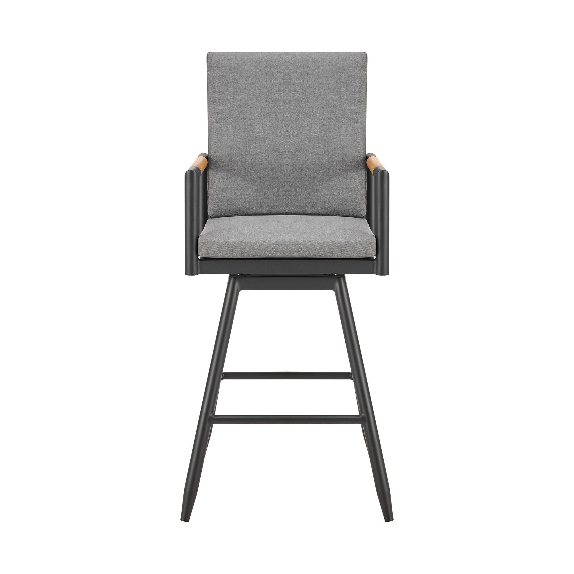 Crown Outdoor Patio Swivel Bar Stool, Dark Gray, large