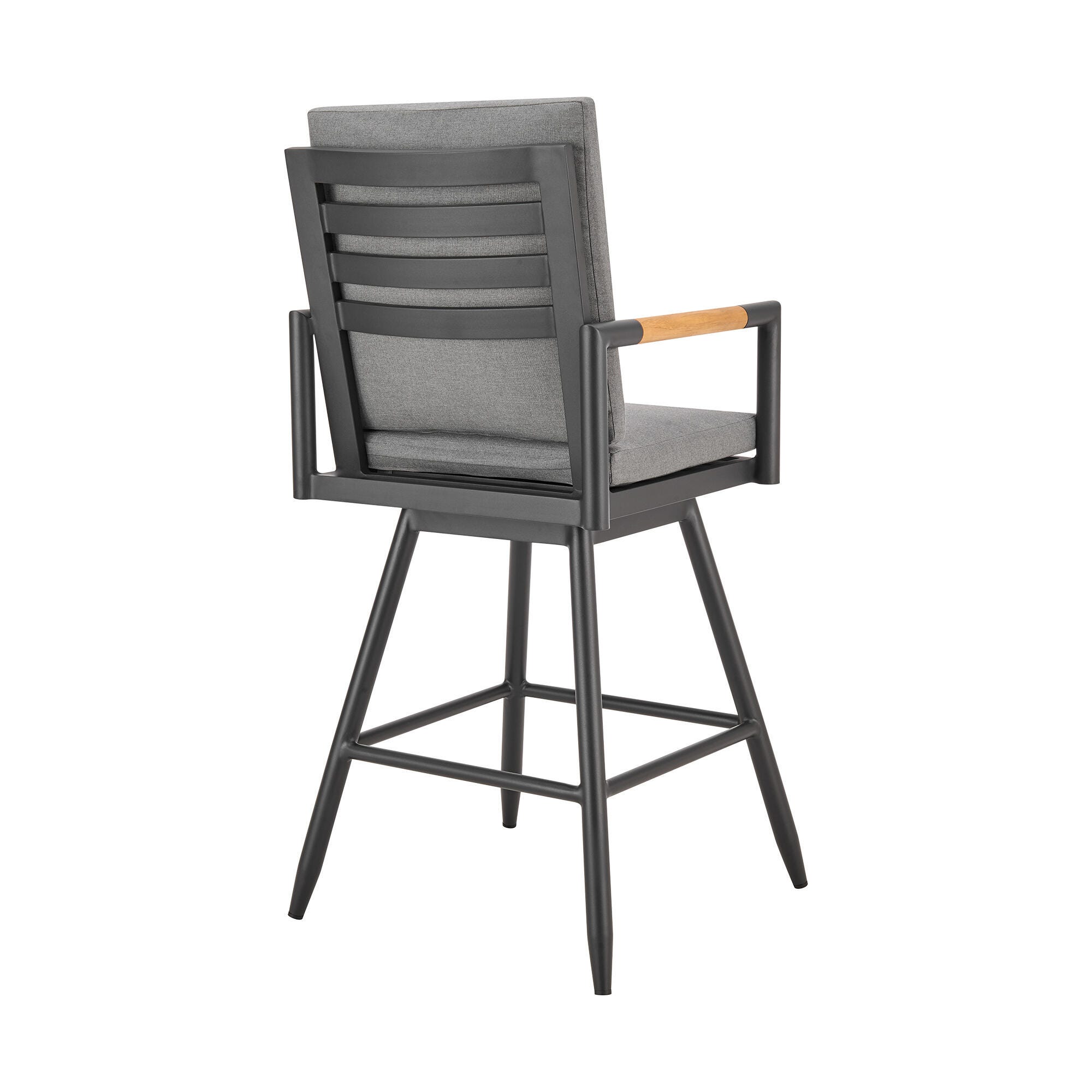 Crown Outdoor Patio Swivel Bar Stool, Dark Gray, large