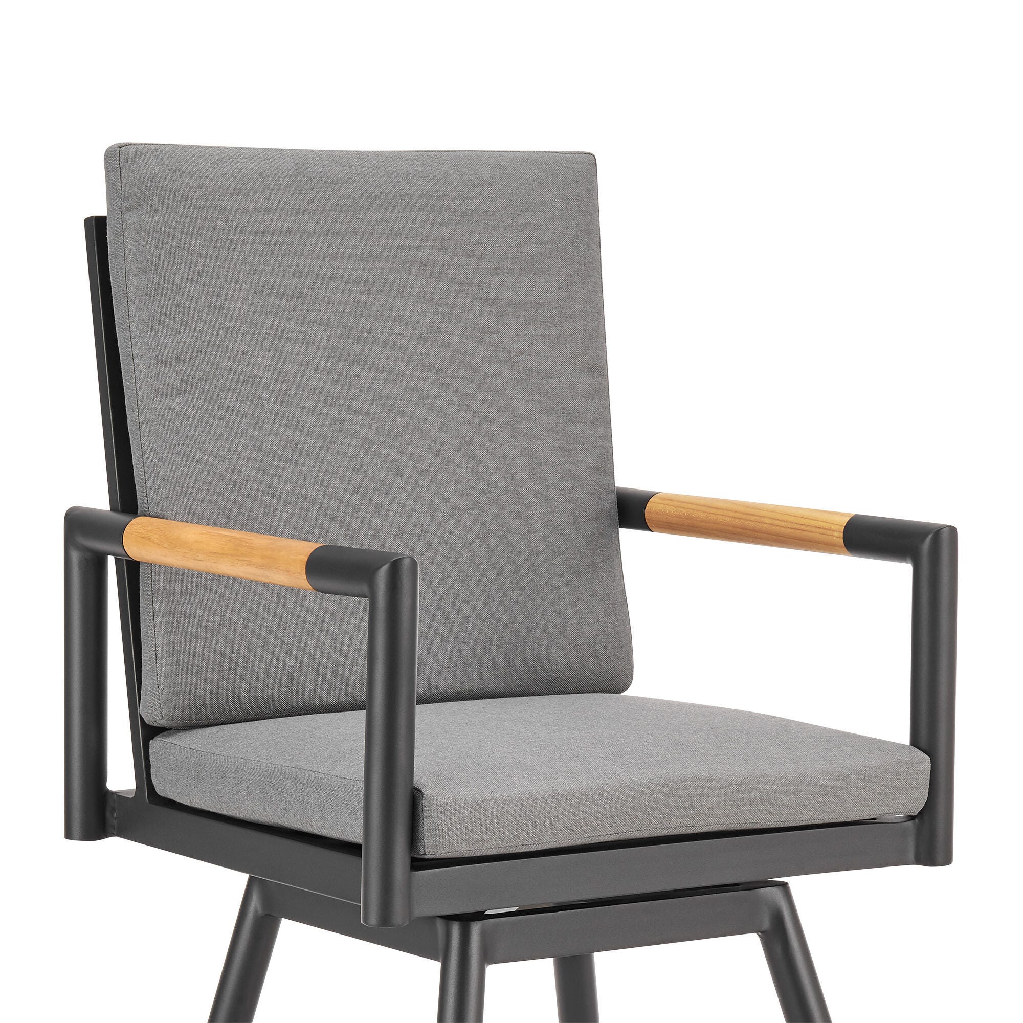 Crown Outdoor Patio Swivel Bar Stool, Dark Gray, large