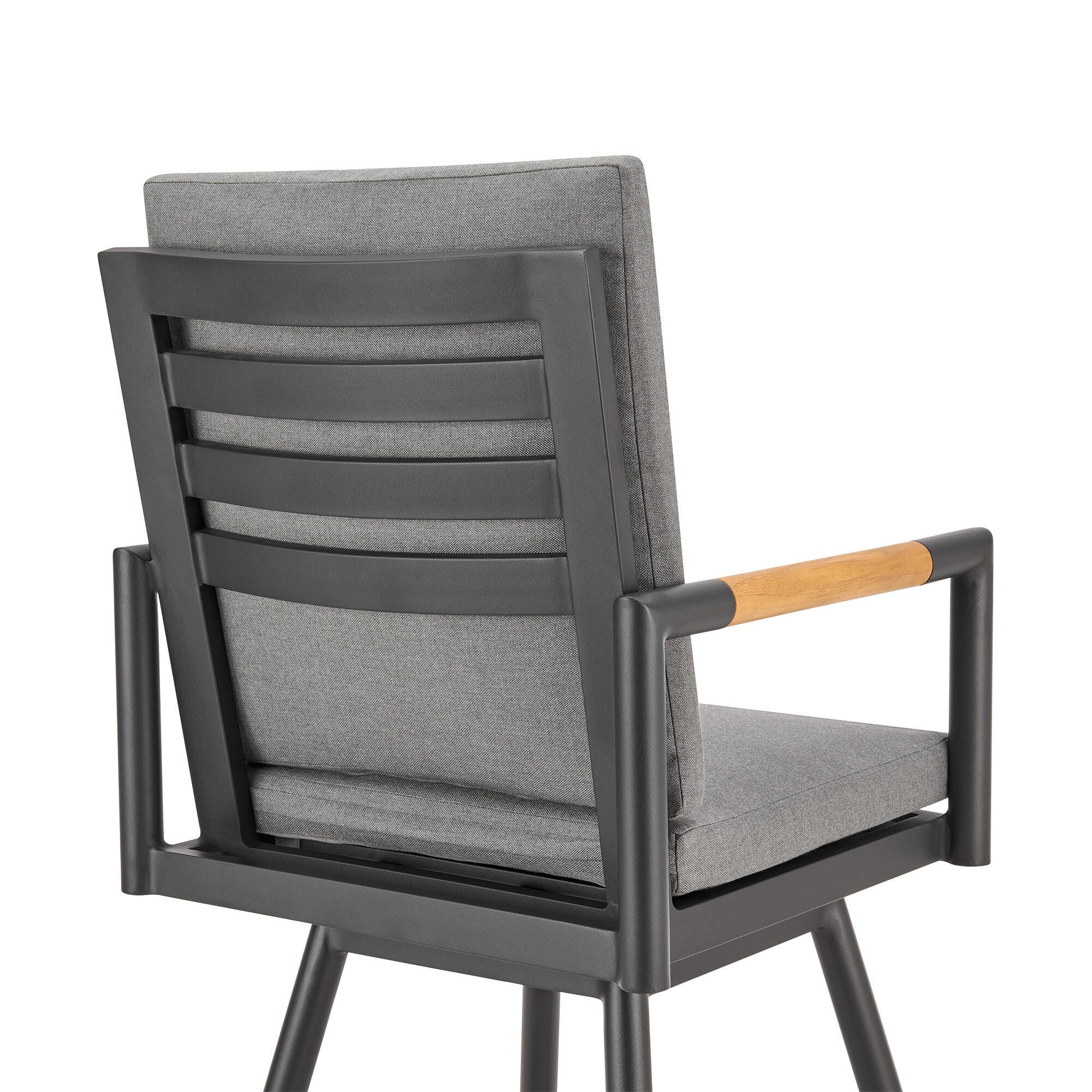 Crown Outdoor Patio Swivel Bar Stool, Dark Gray, large