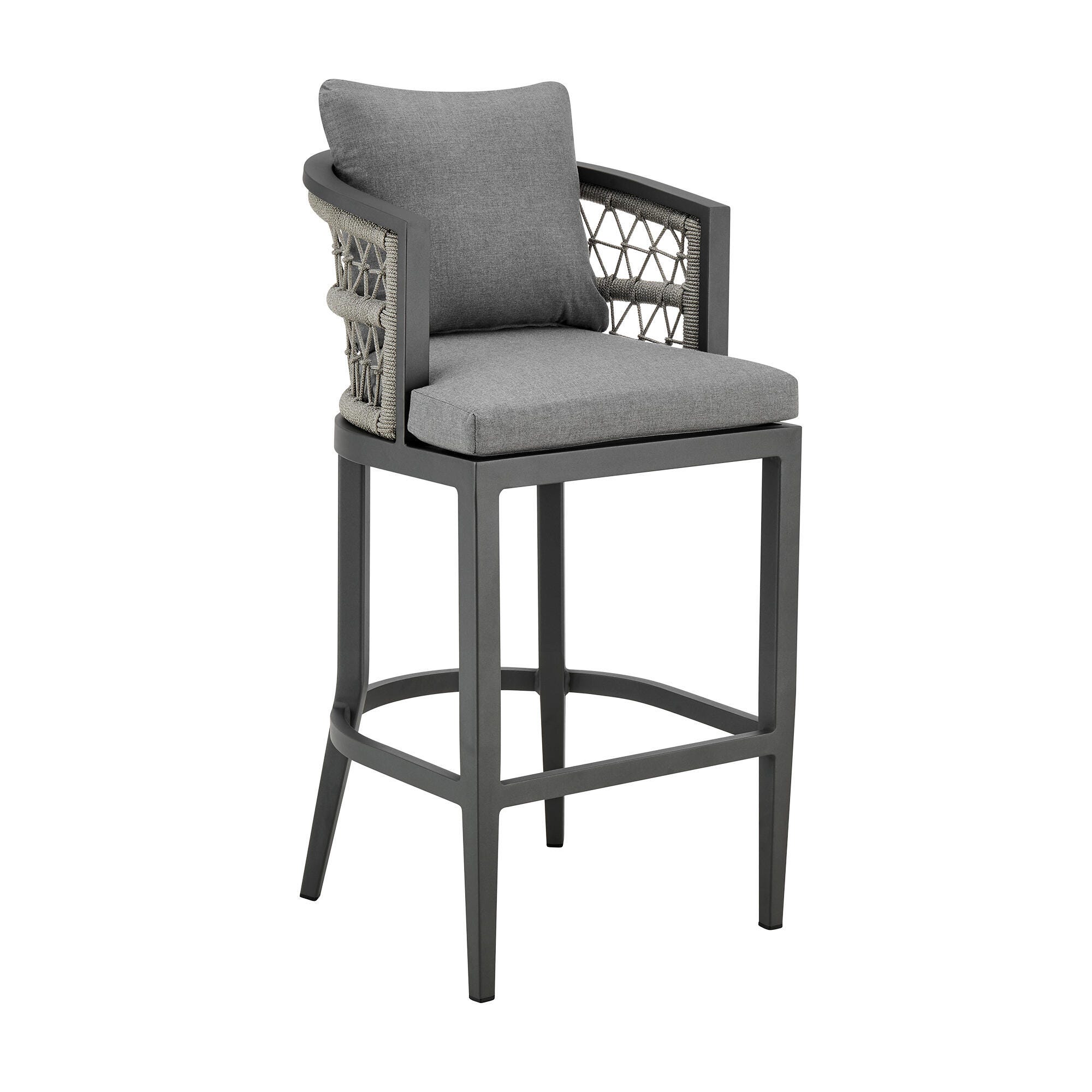 Zella Outdoor Patio Counter Stool, Earl Gray, large