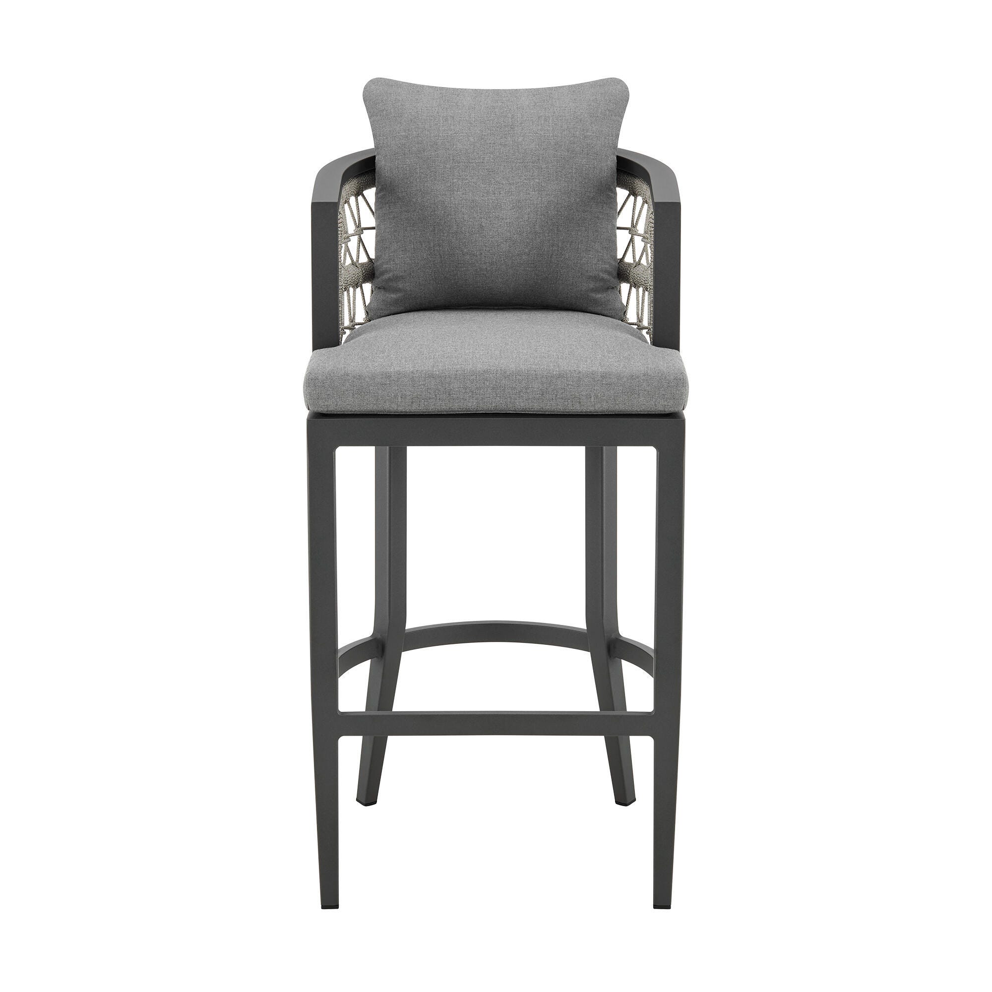 Zella Outdoor Patio Counter Stool, Earl Gray, large