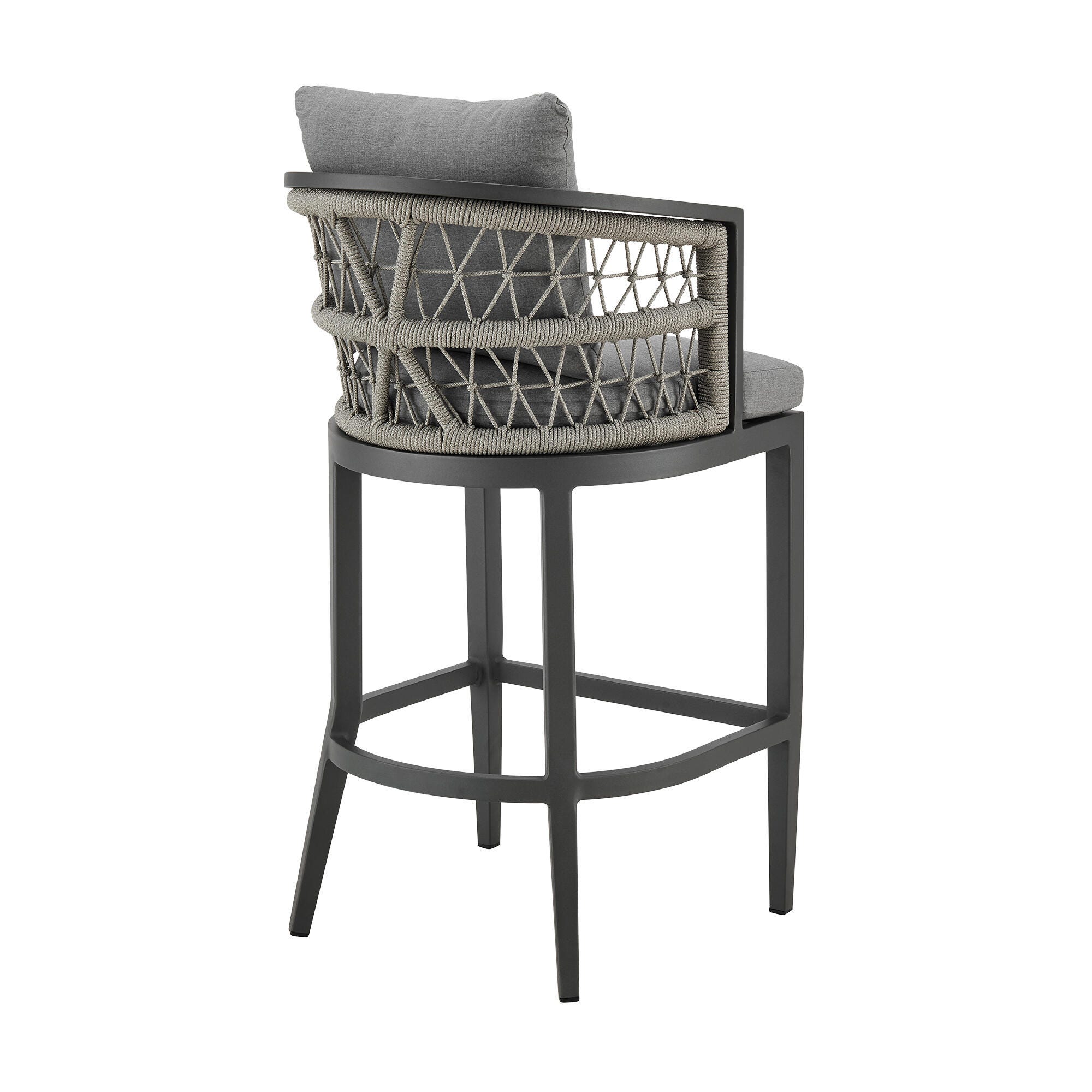 Zella Outdoor Patio Counter Stool, Earl Gray, large