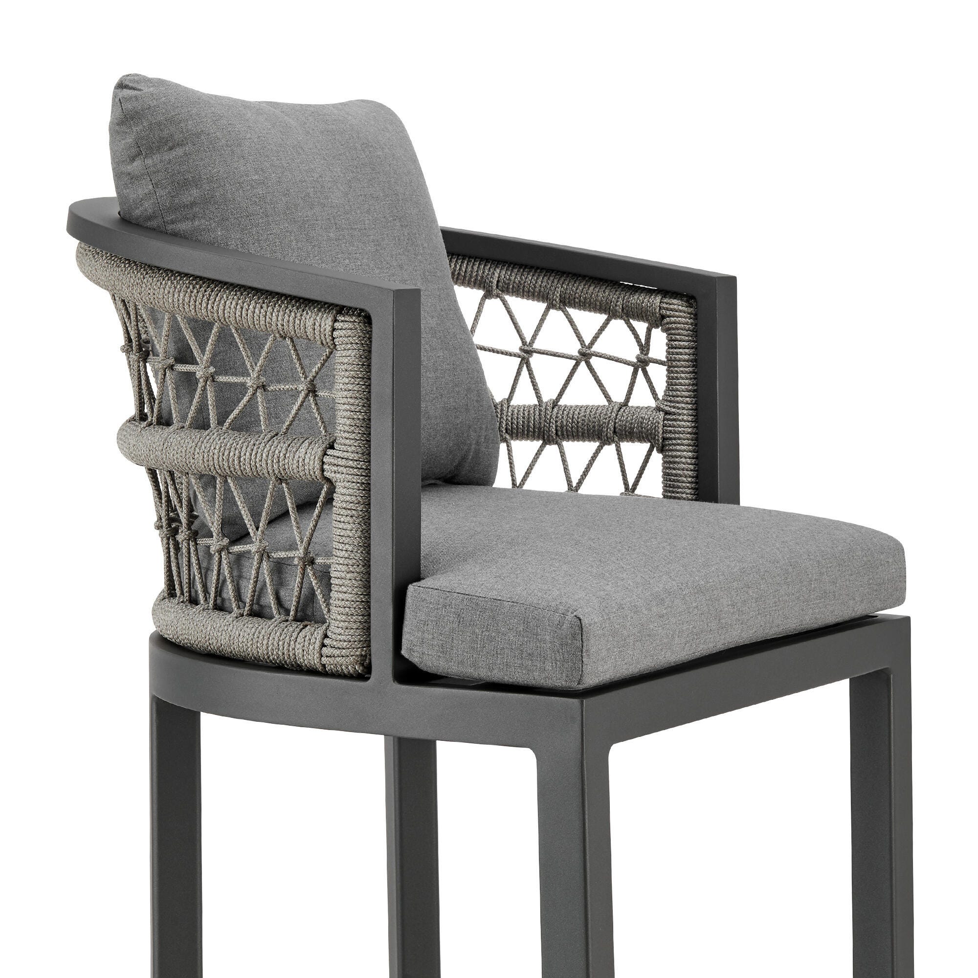 Zella Outdoor Patio Counter Stool, Earl Gray, large
