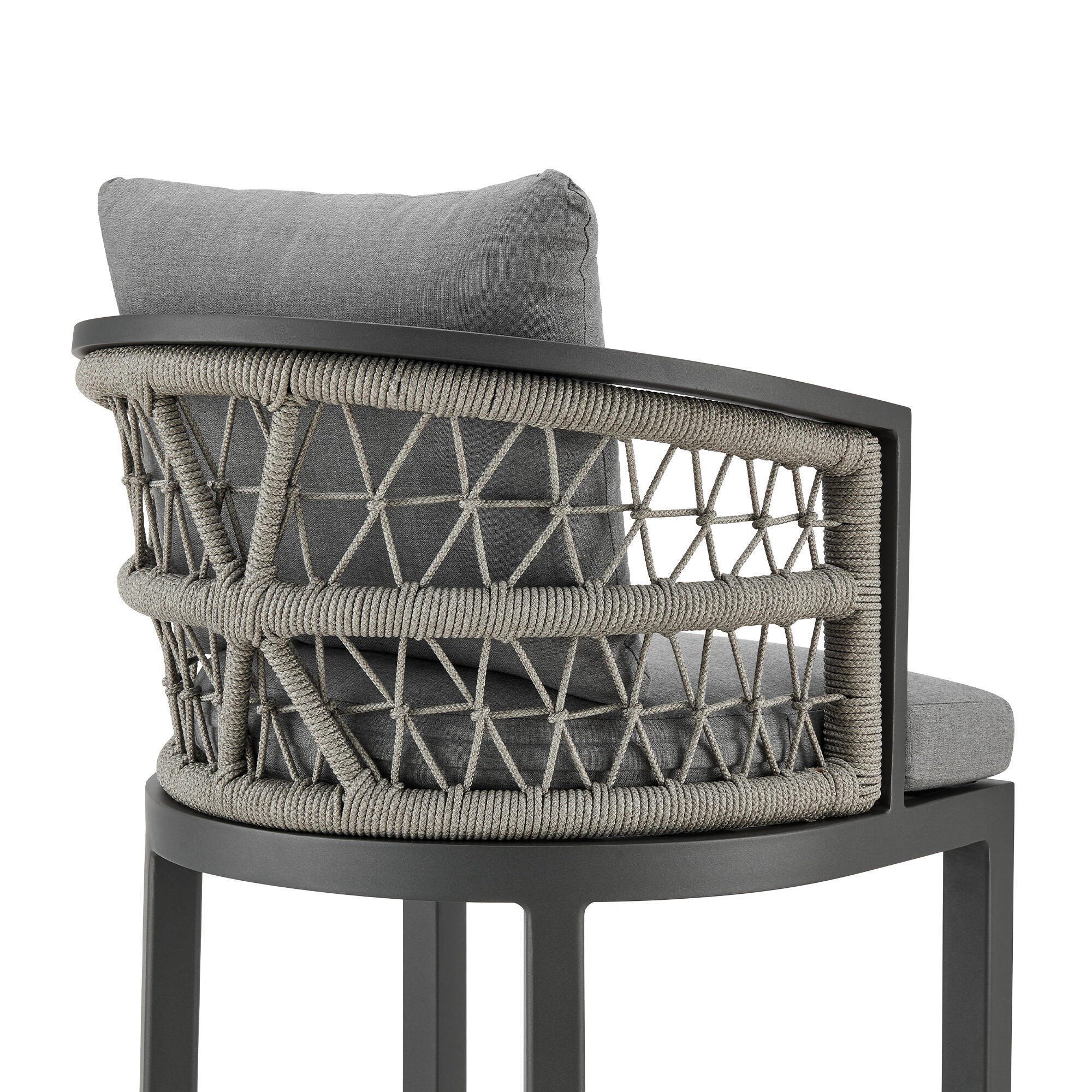 Zella Outdoor Patio Counter Stool, Earl Gray, large