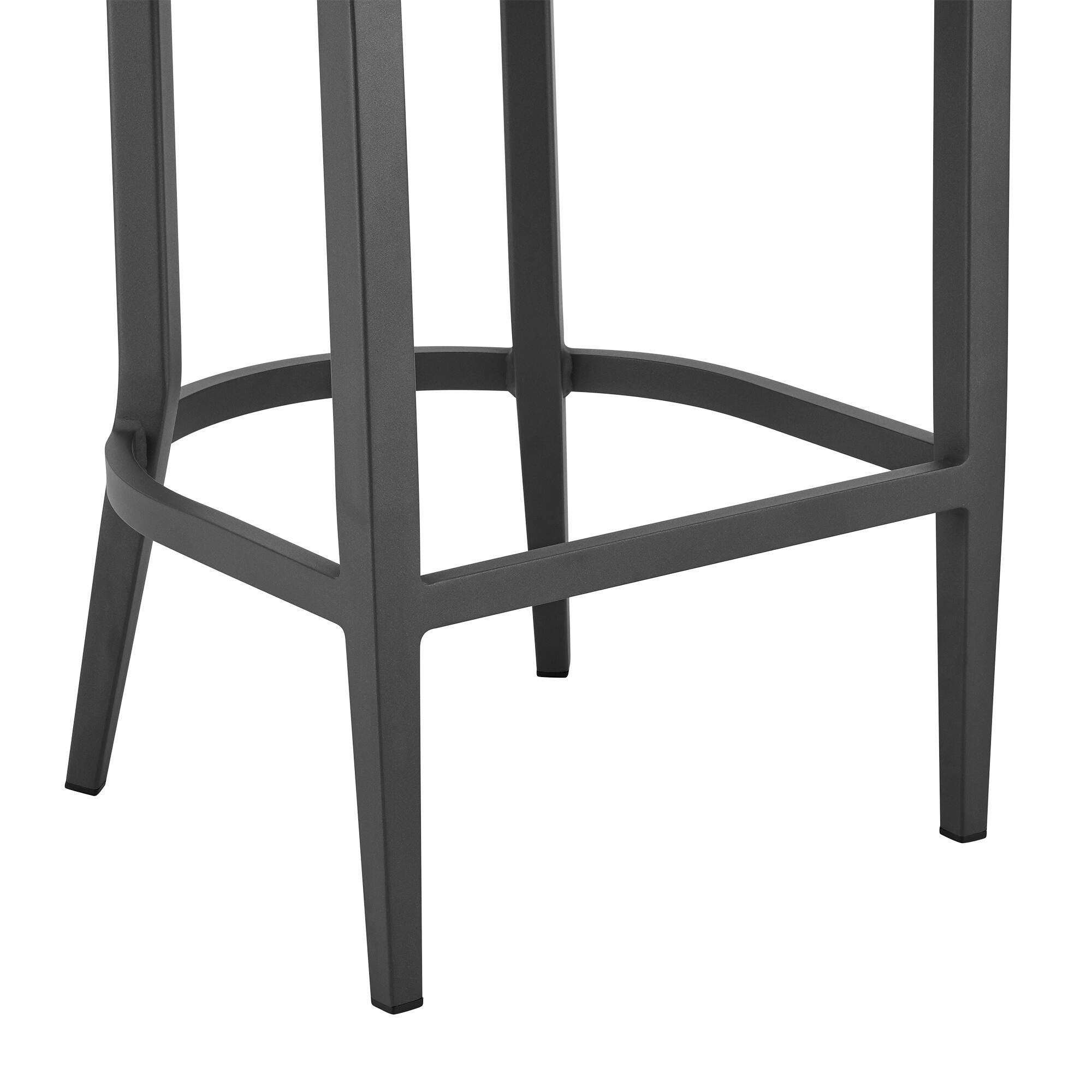 Zella Outdoor Patio Bar Stool, Earl Gray, large