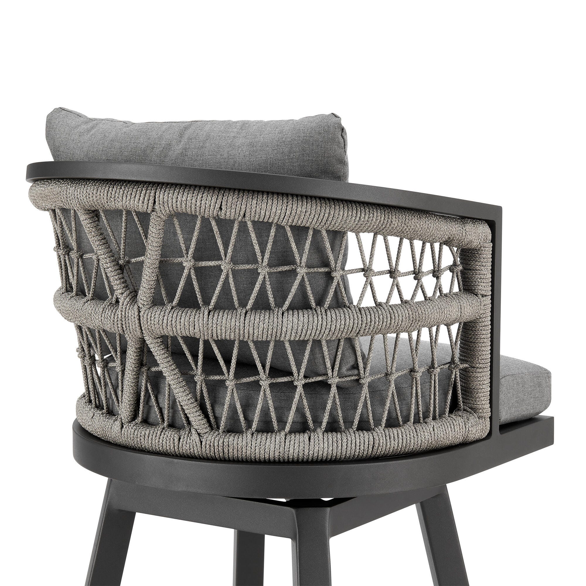 Zella Outdoor Patio Swivel Counter Stool, Earl Gray, large