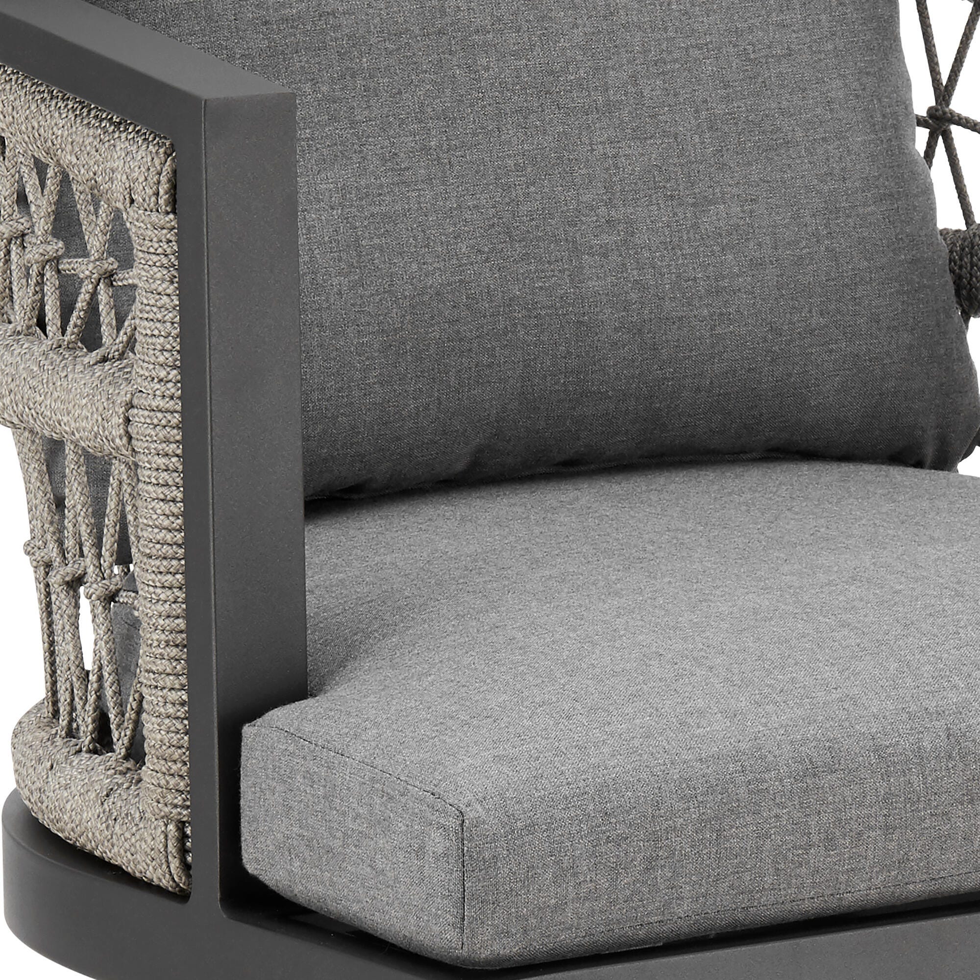 Zella Outdoor Patio Swivel Counter Stool, Earl Gray, large
