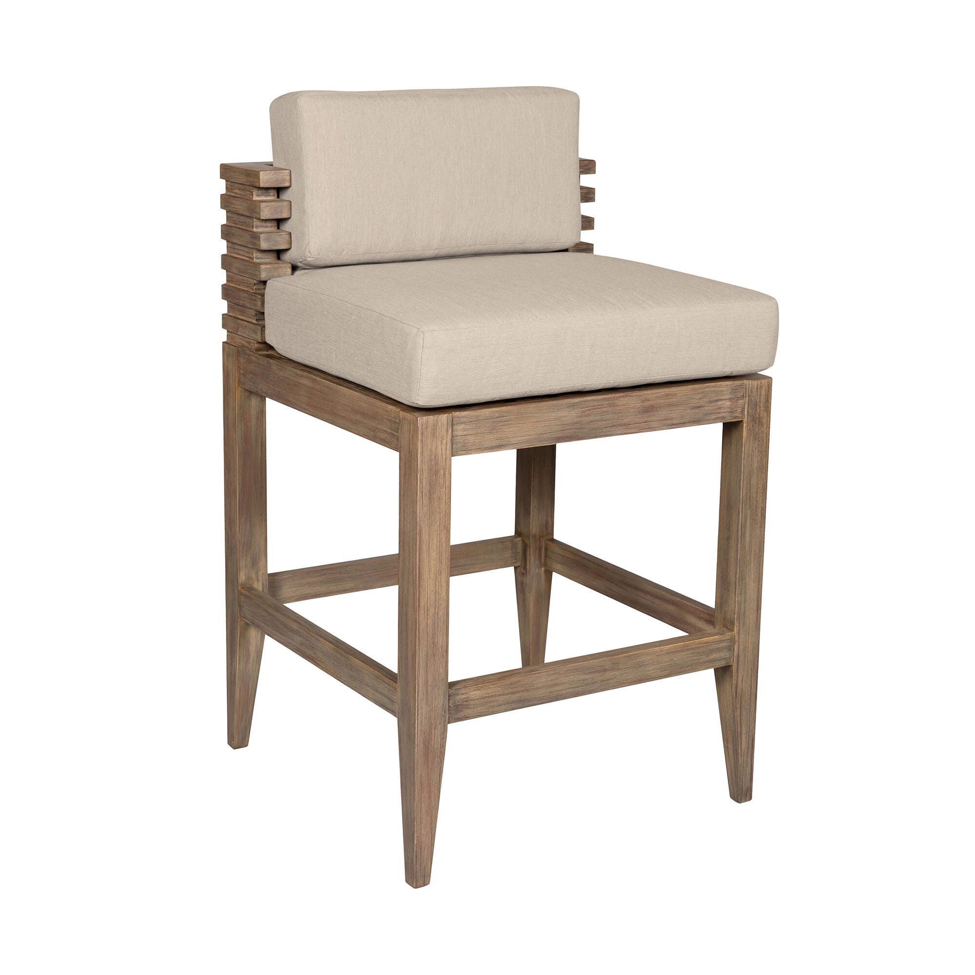 Vivid Outdoor Patio Counter Stool, Taupe, large