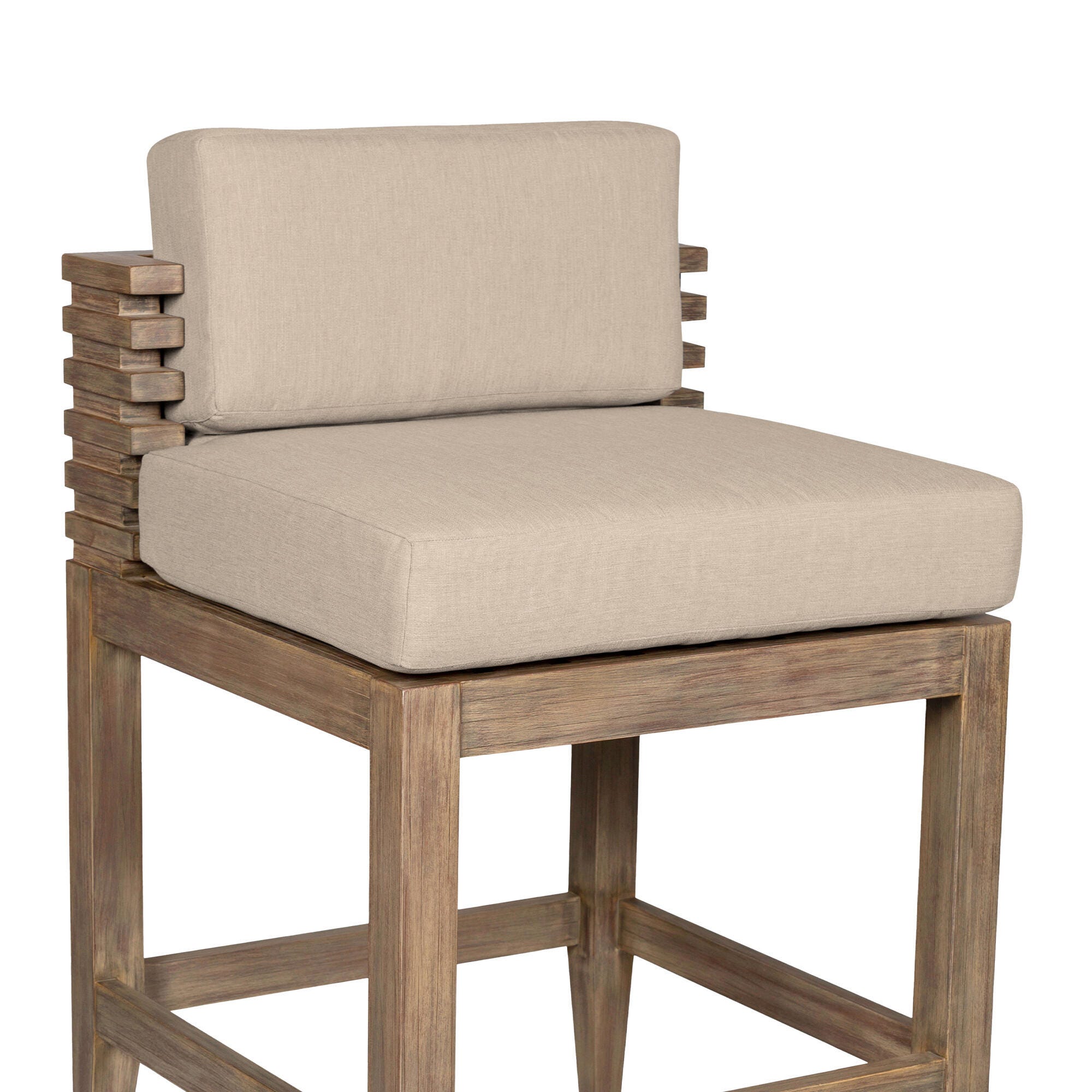 Vivid Outdoor Patio Counter Stool, Taupe, large