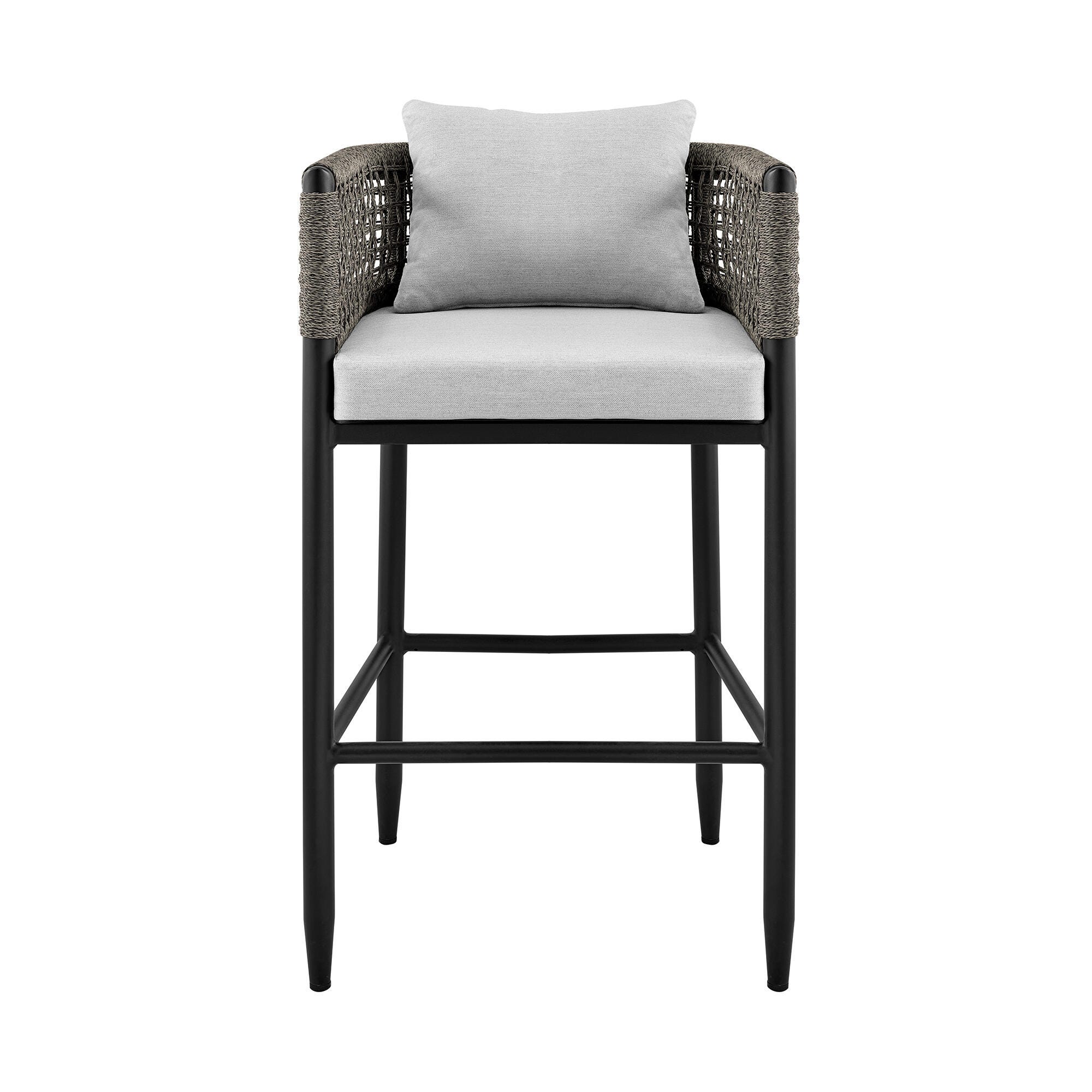 Alegria Outdoor Patio Counter Stool, Light Gray, large
