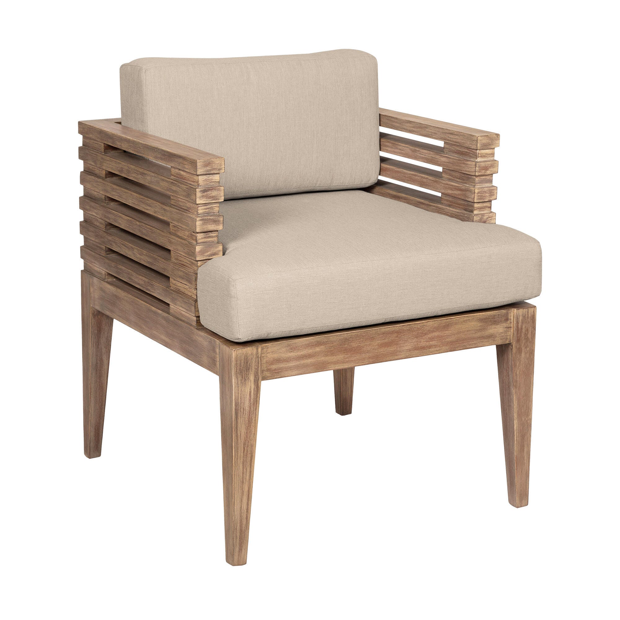 Vivid Outdoor Patio Dining Chair, Taupe, large