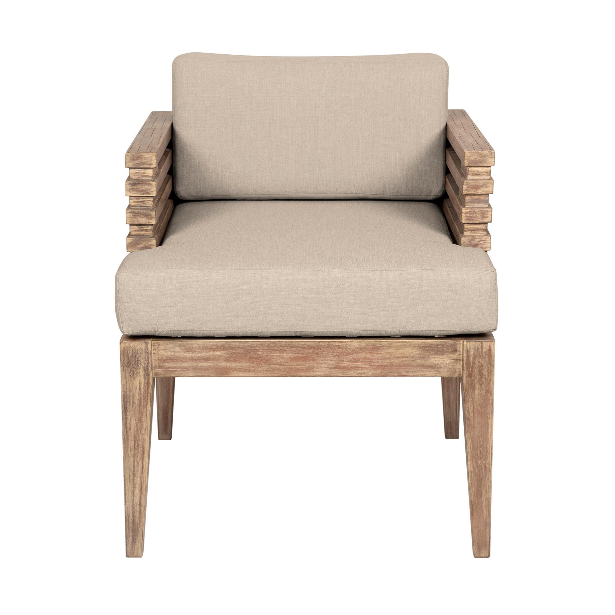Vivid Outdoor Patio Dining Chair, Taupe, large