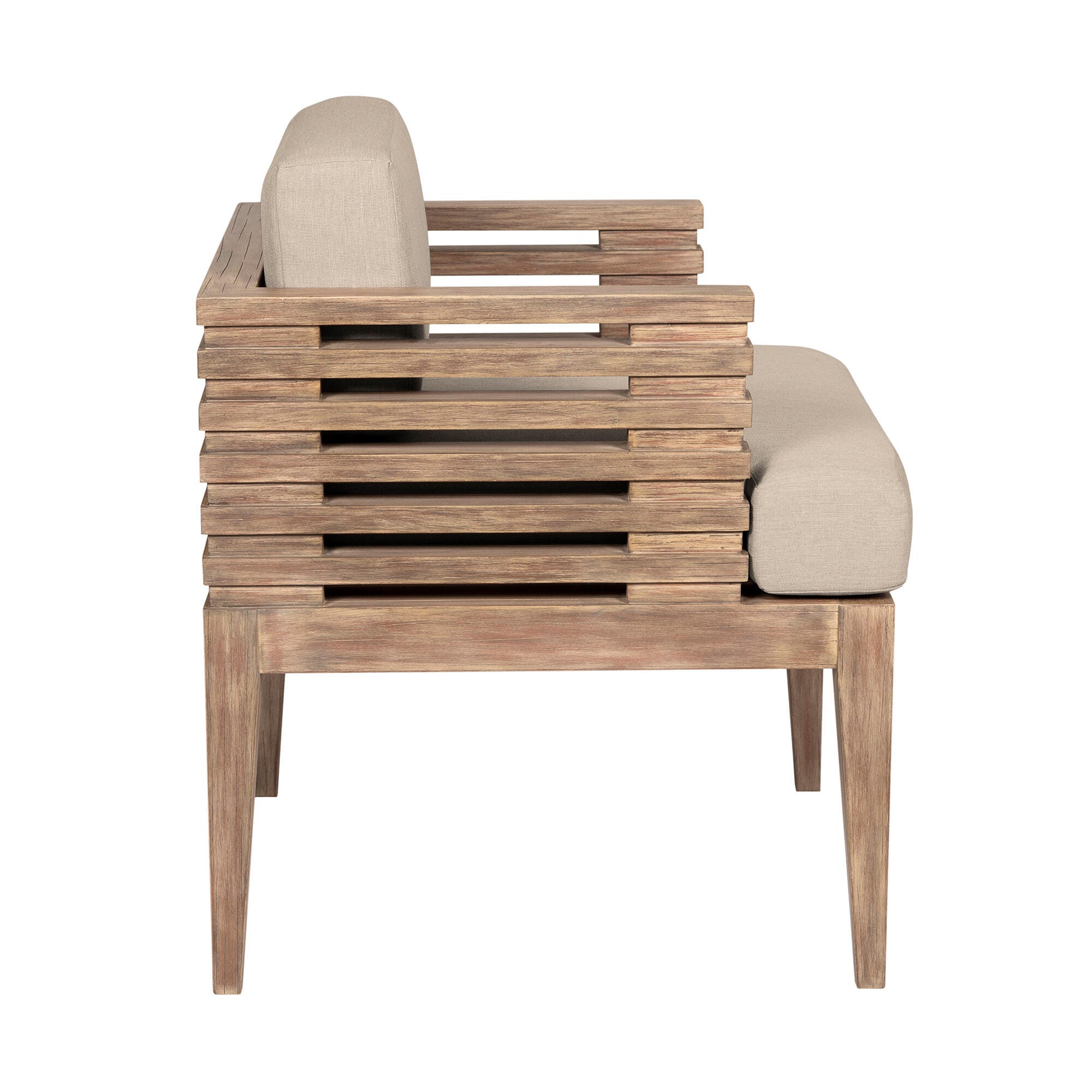 Vivid Outdoor Patio Dining Chair, Taupe, large