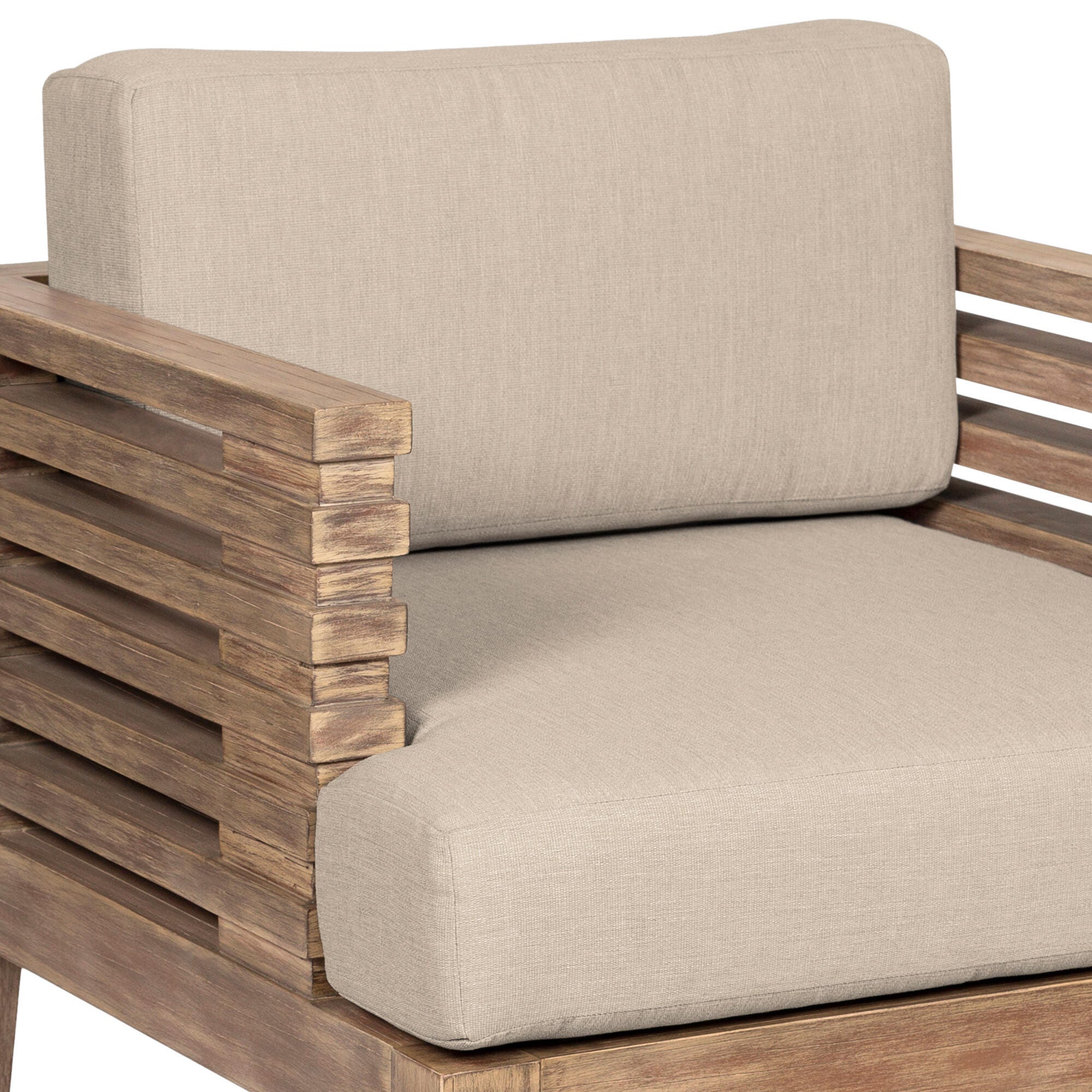 Vivid Outdoor Patio Dining Chair, Taupe, large