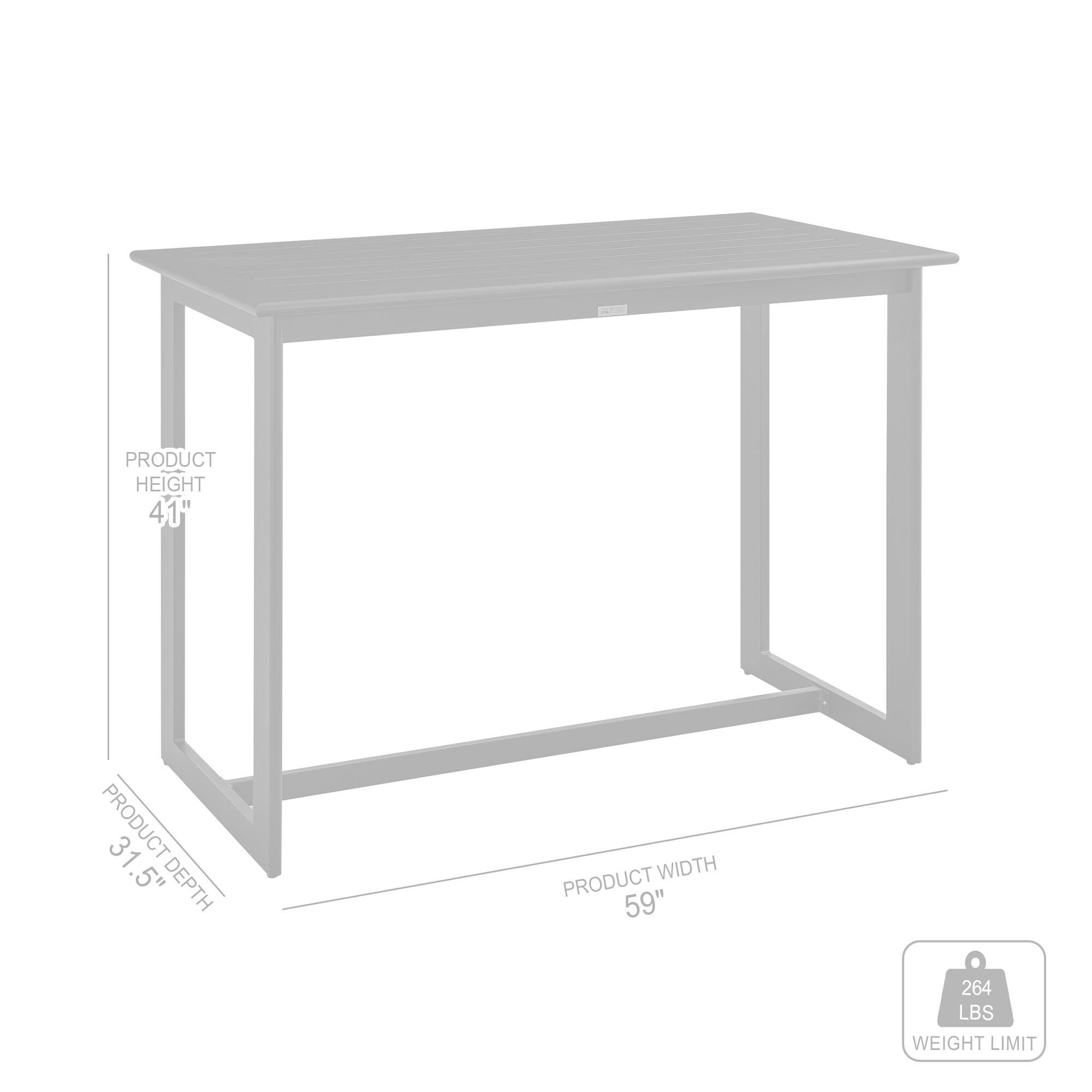 Cayman Outdoor Patio Bar Height Dining Table, , large