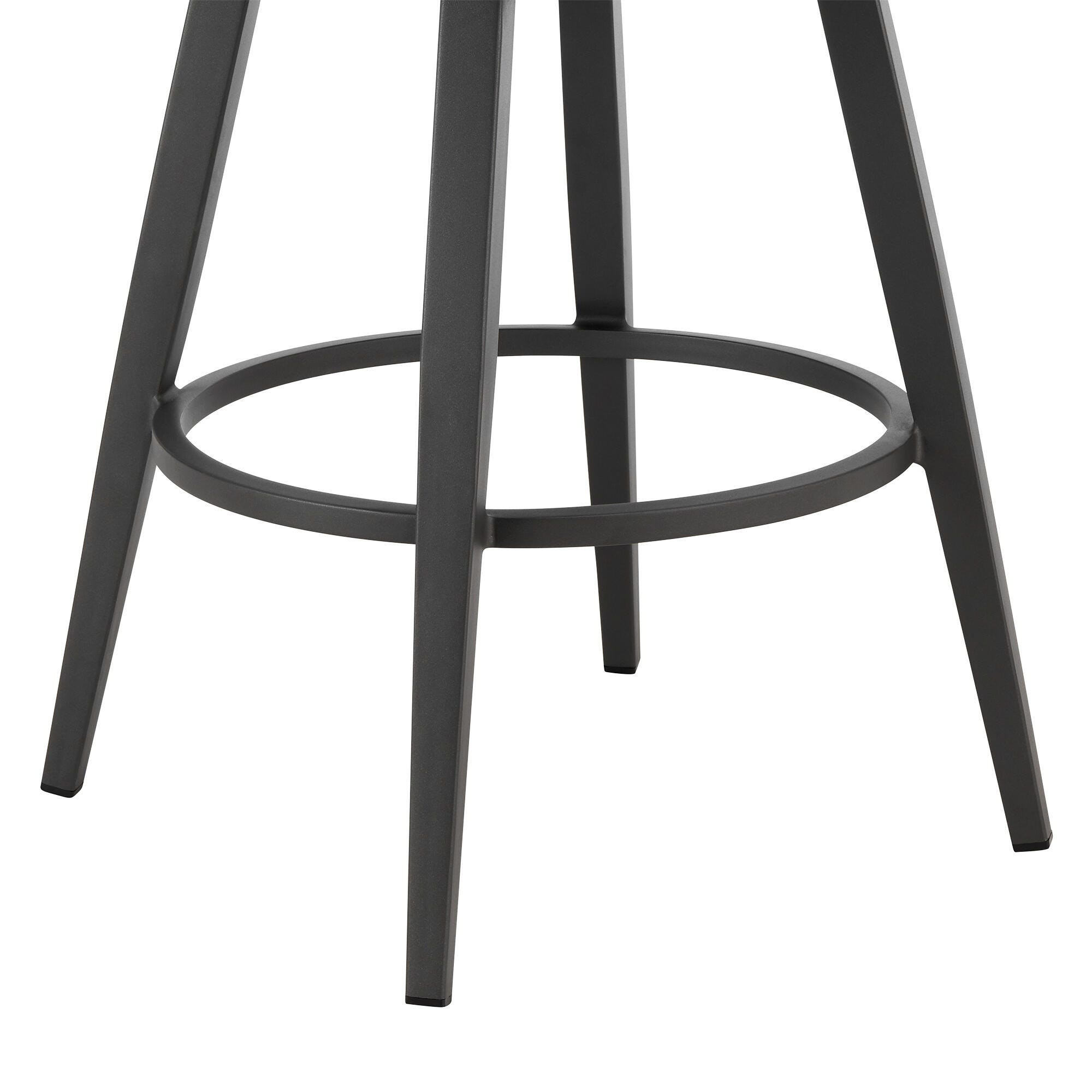 Zella Outdoor Patio Swivel Bar Stool, Earl Gray, large