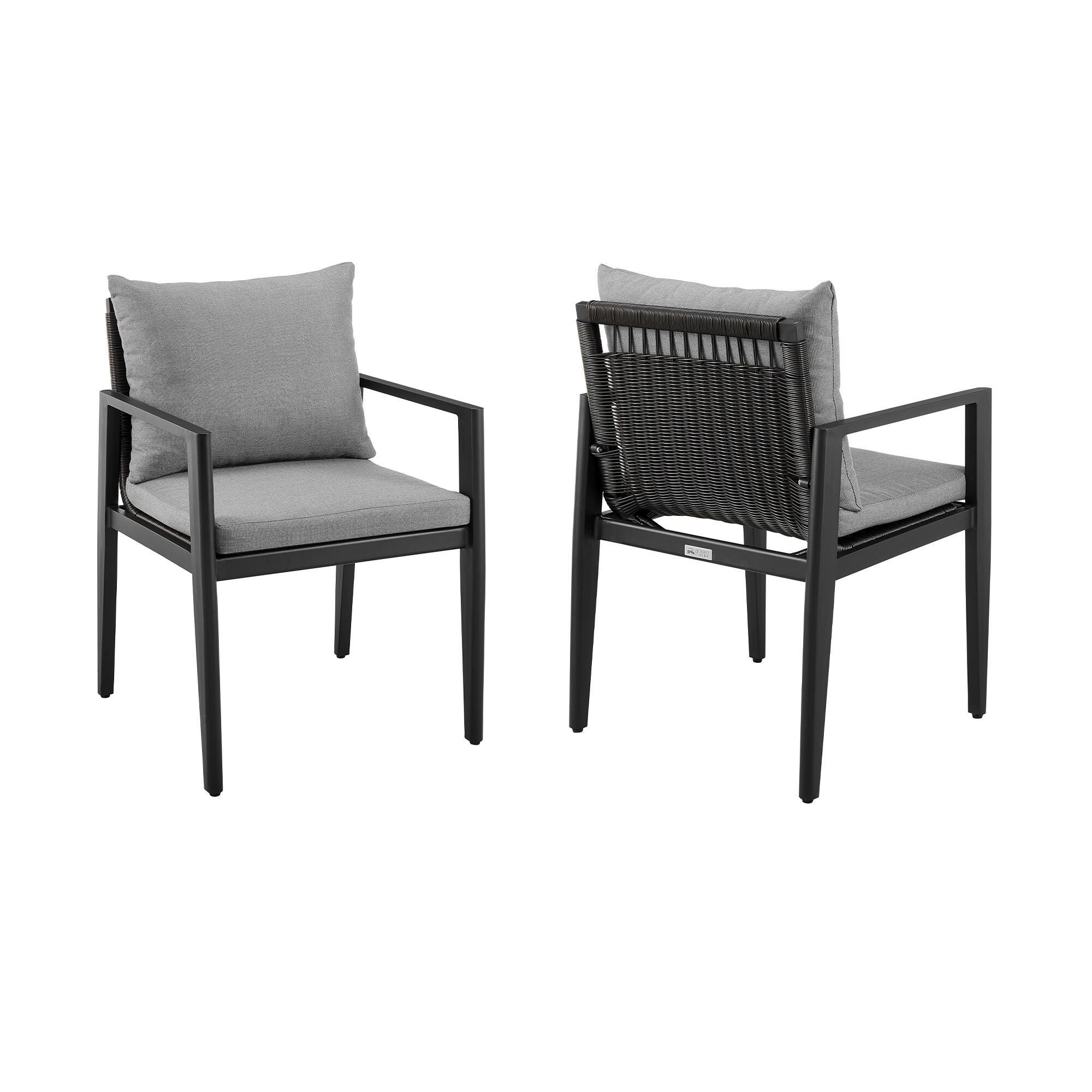 Cayman Outdoor Patio Dining Chairs with Arms (Set of 2), , large