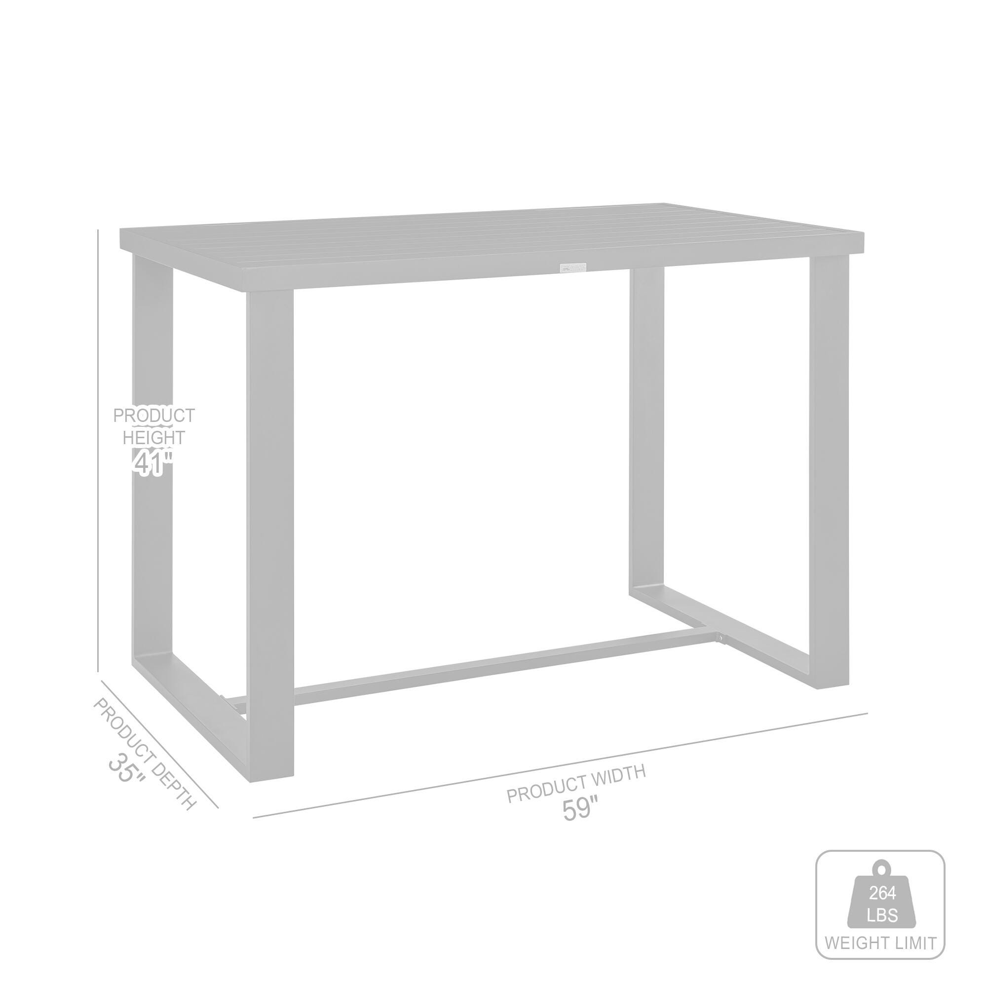 Alegria Outdoor Patio Bar Height Dining Table, , large