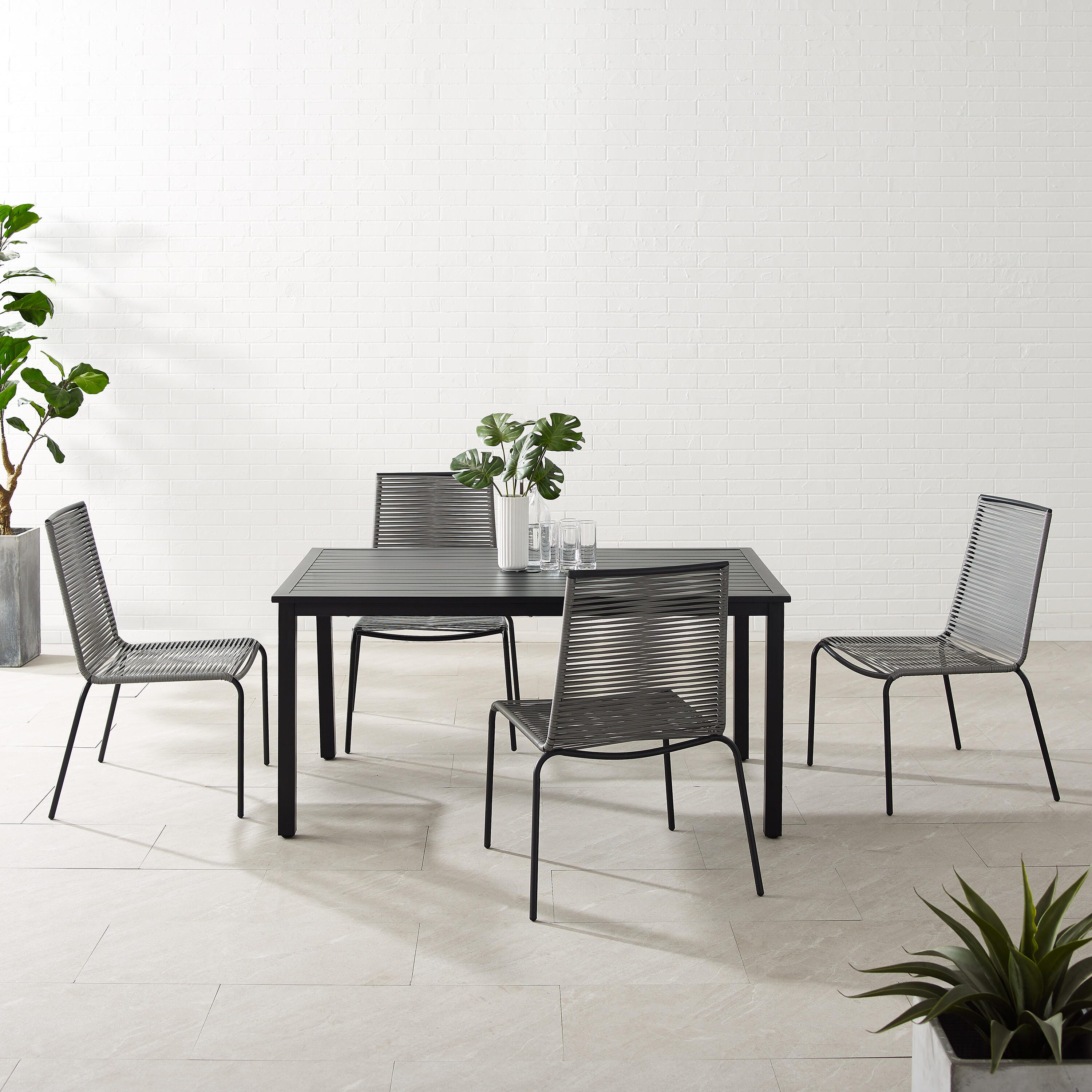 Fenton Outdoor Dining Table with 4 Chairs, , large