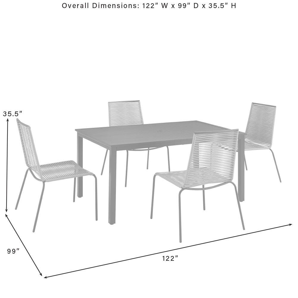 Fenton Outdoor Dining Table with 4 Chairs, , large