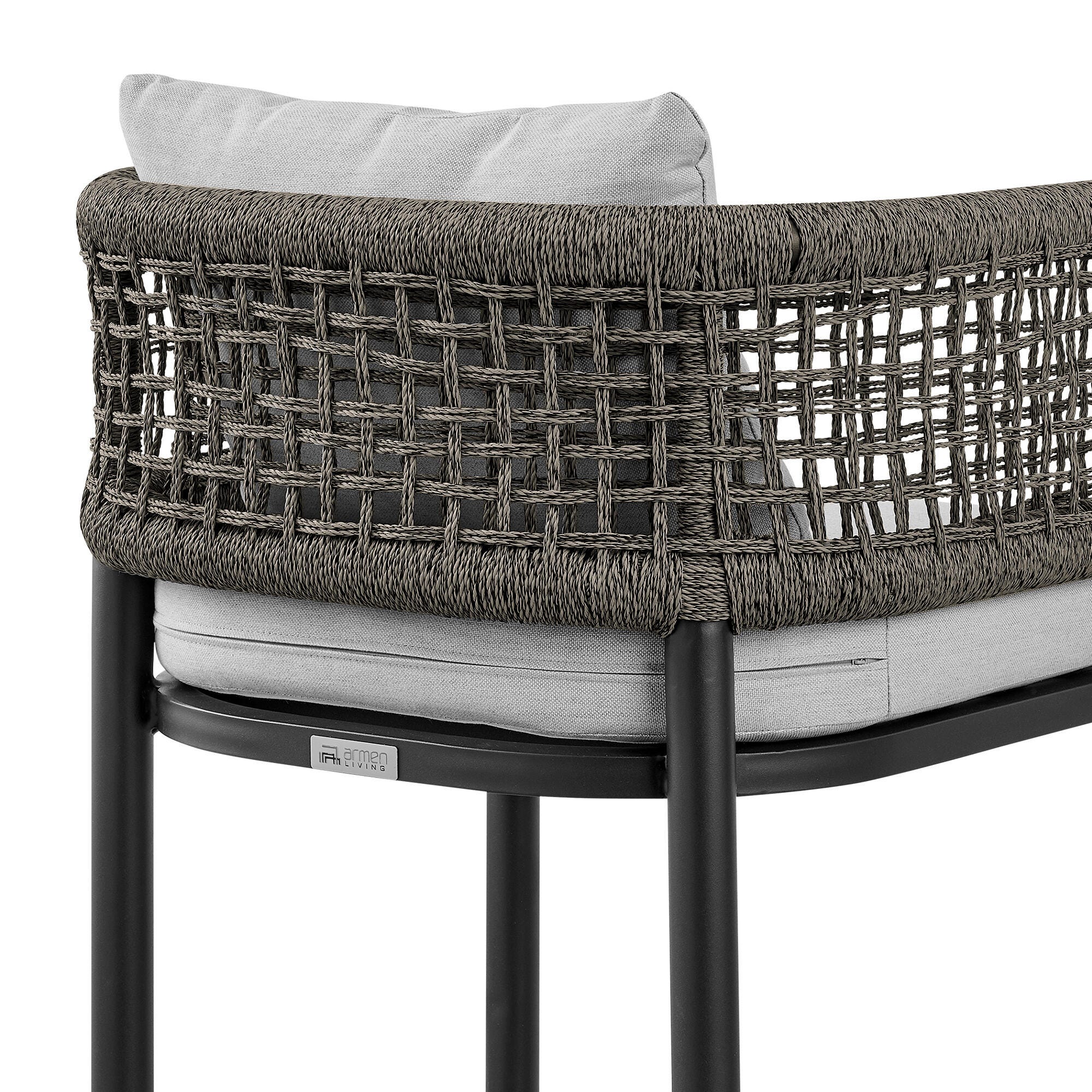 Alegria Outdoor Patio Bar Stool, Light Gray, large