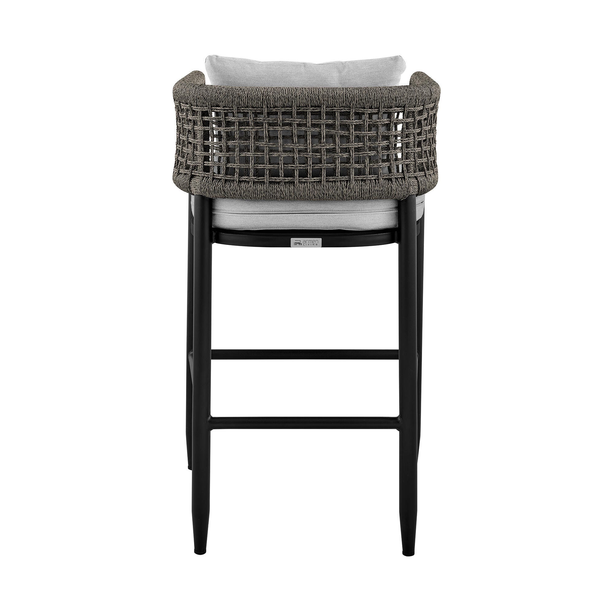 Alegria Outdoor Patio Bar Stool, Light Gray, large