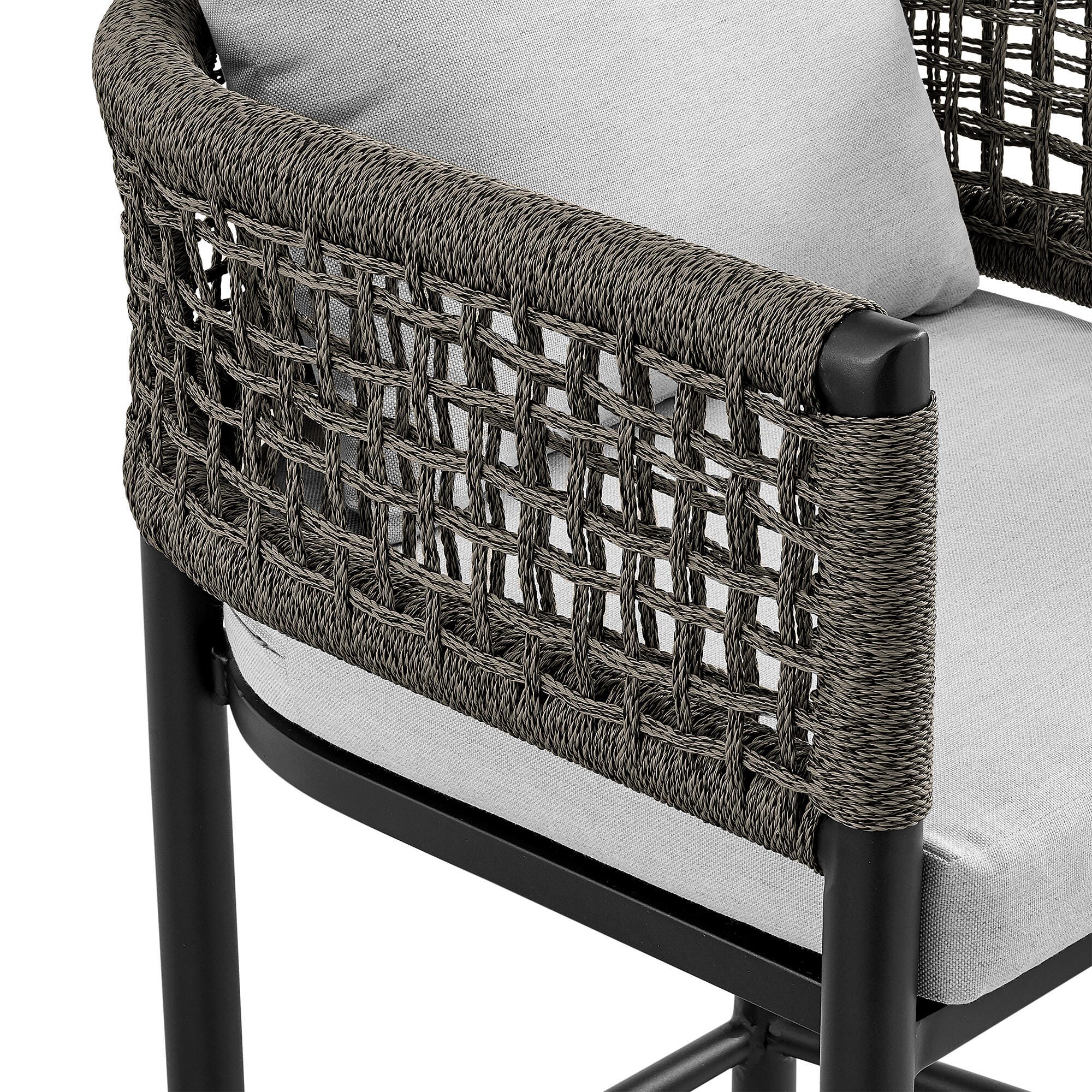 Alegria Outdoor Patio Bar Stool, Light Gray, large