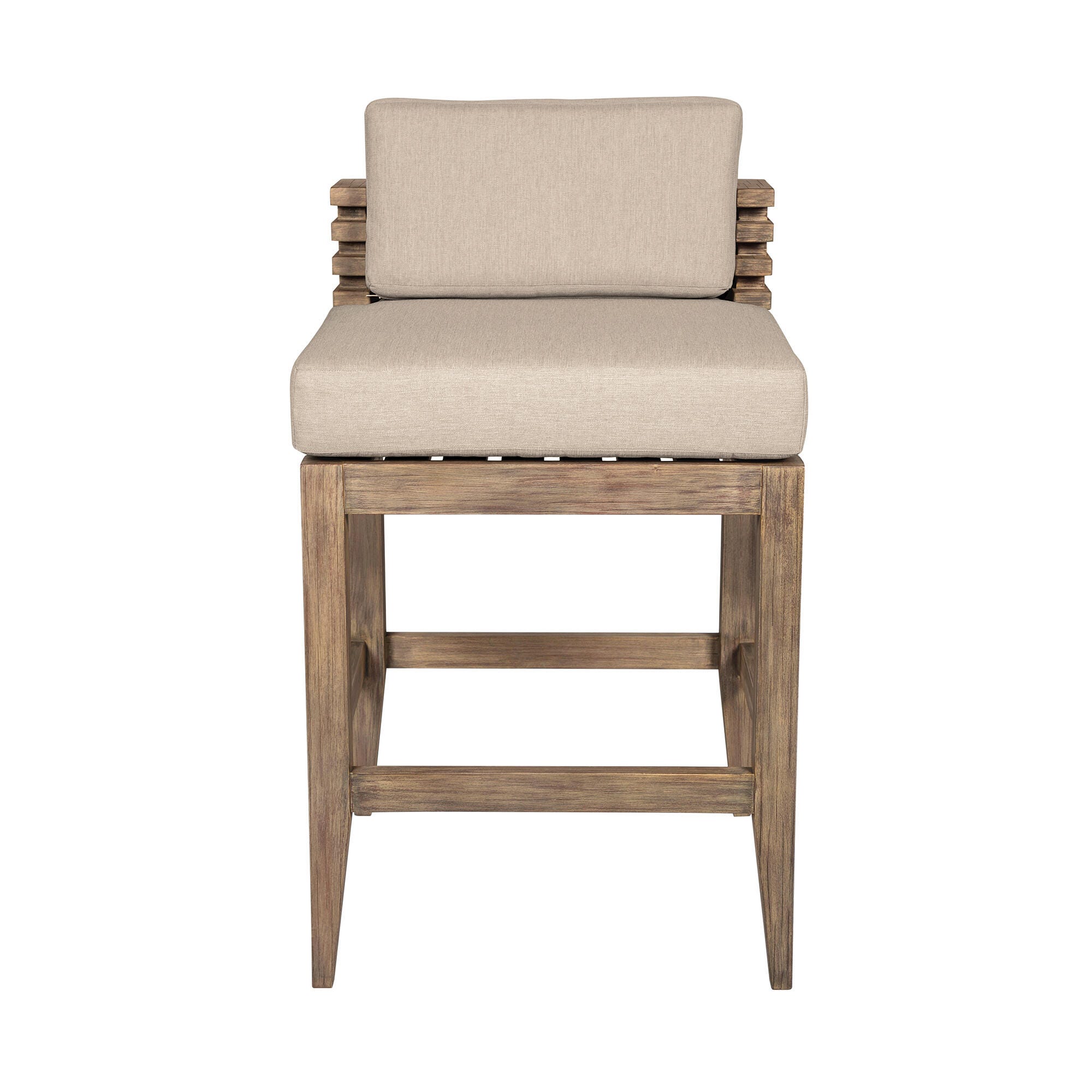 Vivid Outdoor Patio Bar Stool, Taupe, large