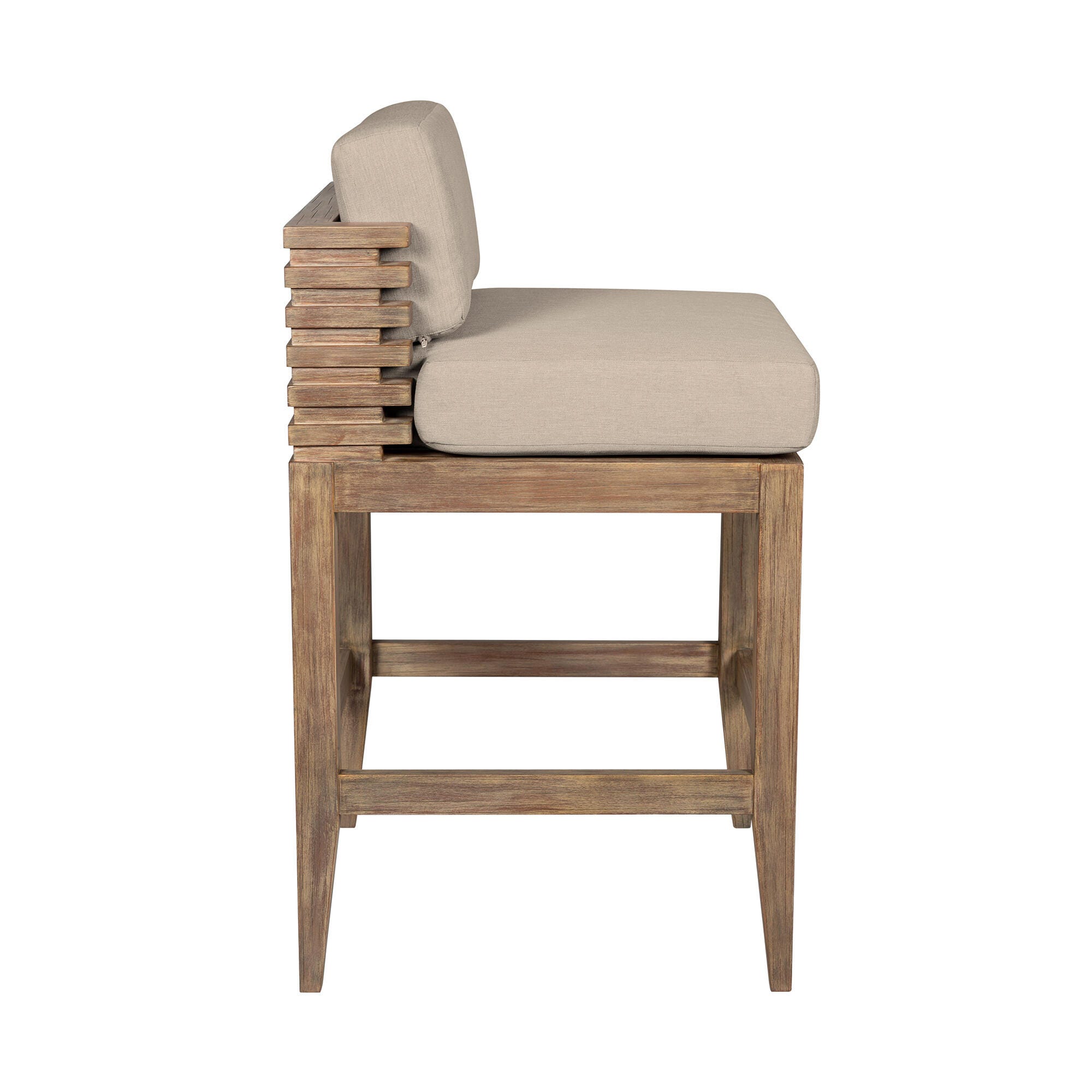 Vivid Outdoor Patio Bar Stool, Taupe, large