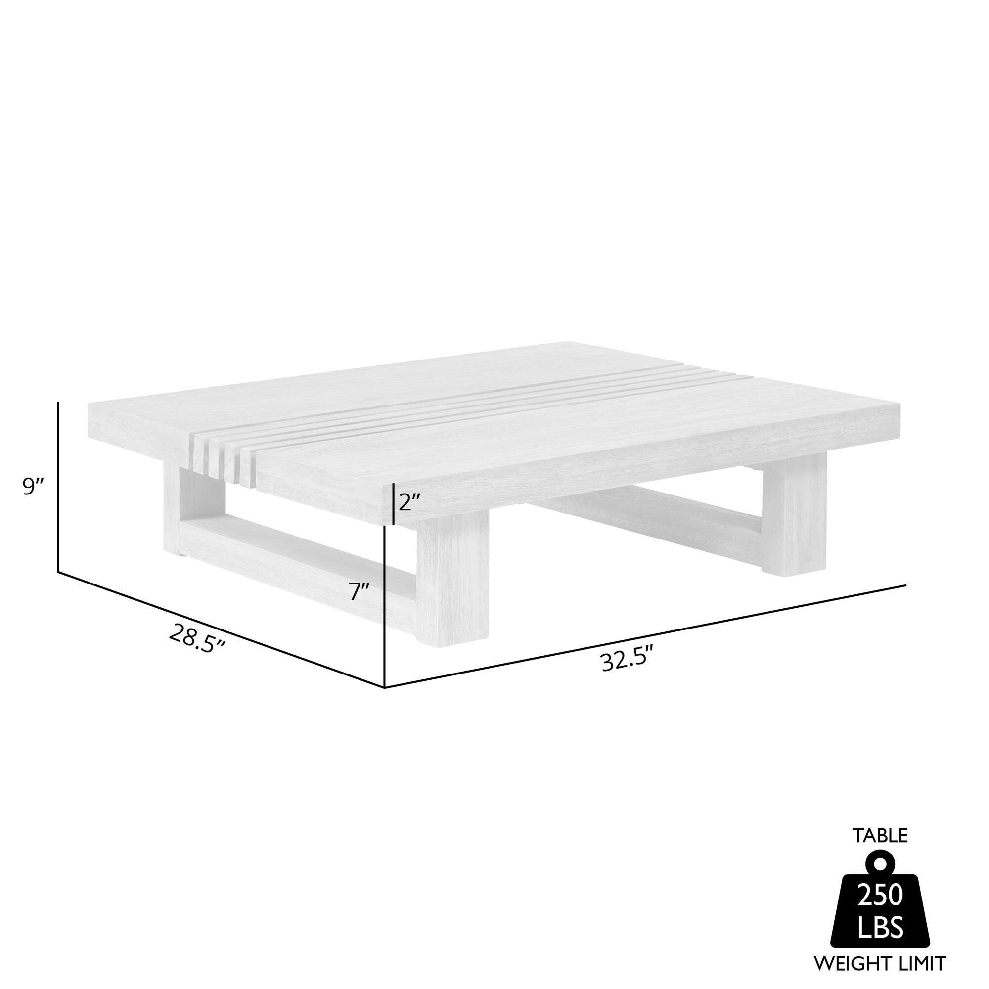 Vivid Outdoor Patio Coffee Table, Gray, large