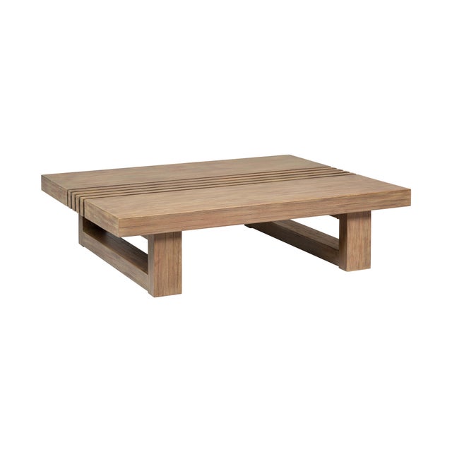 Armen Living Vivid Outdoor Patio Coffee Table, Brown