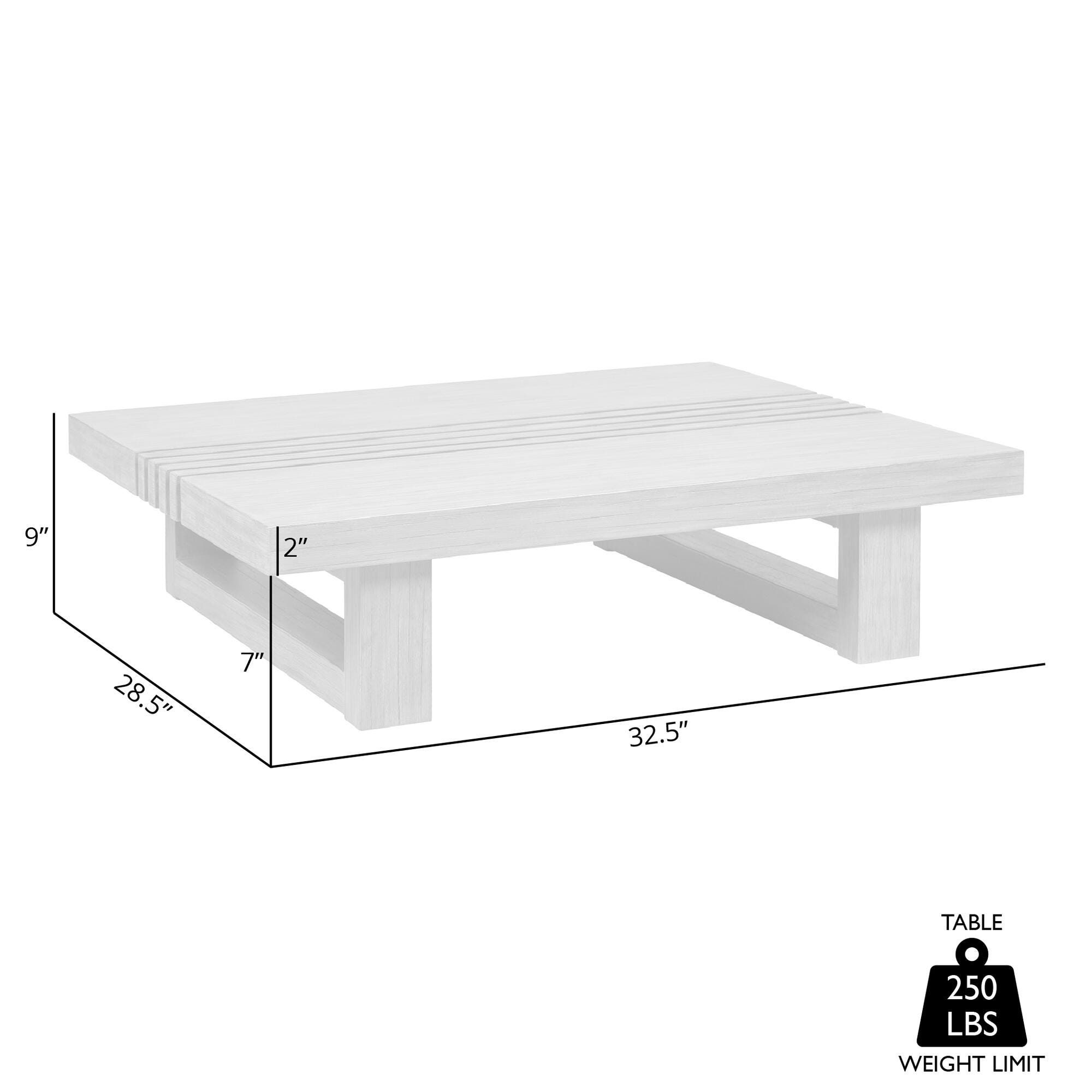 Vivid Outdoor Patio Coffee Table, Brown, large