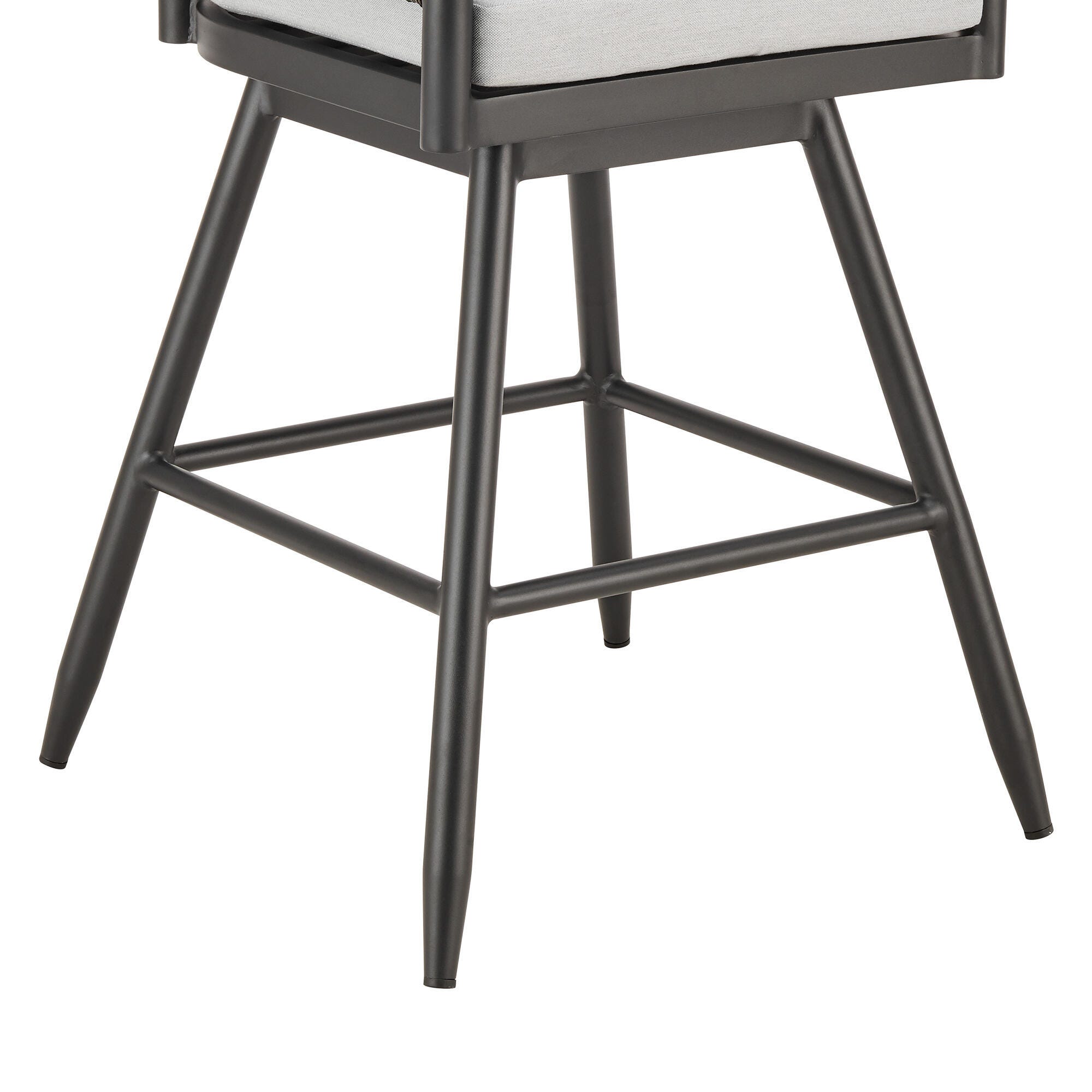 Alegria Outdoor Patio Swivel Bar Stool, Light Gray, large